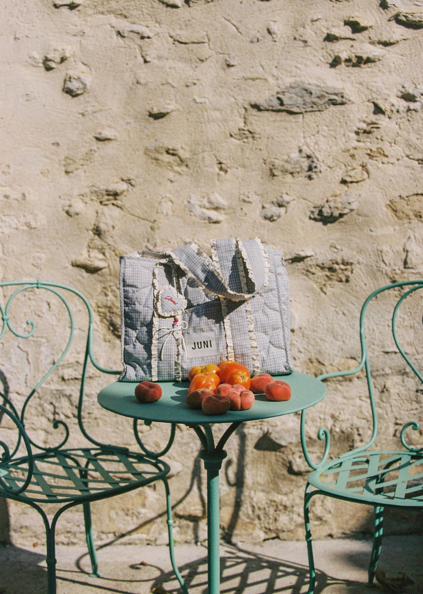 Heart Bag Charm - Blue Check *Pre-Order