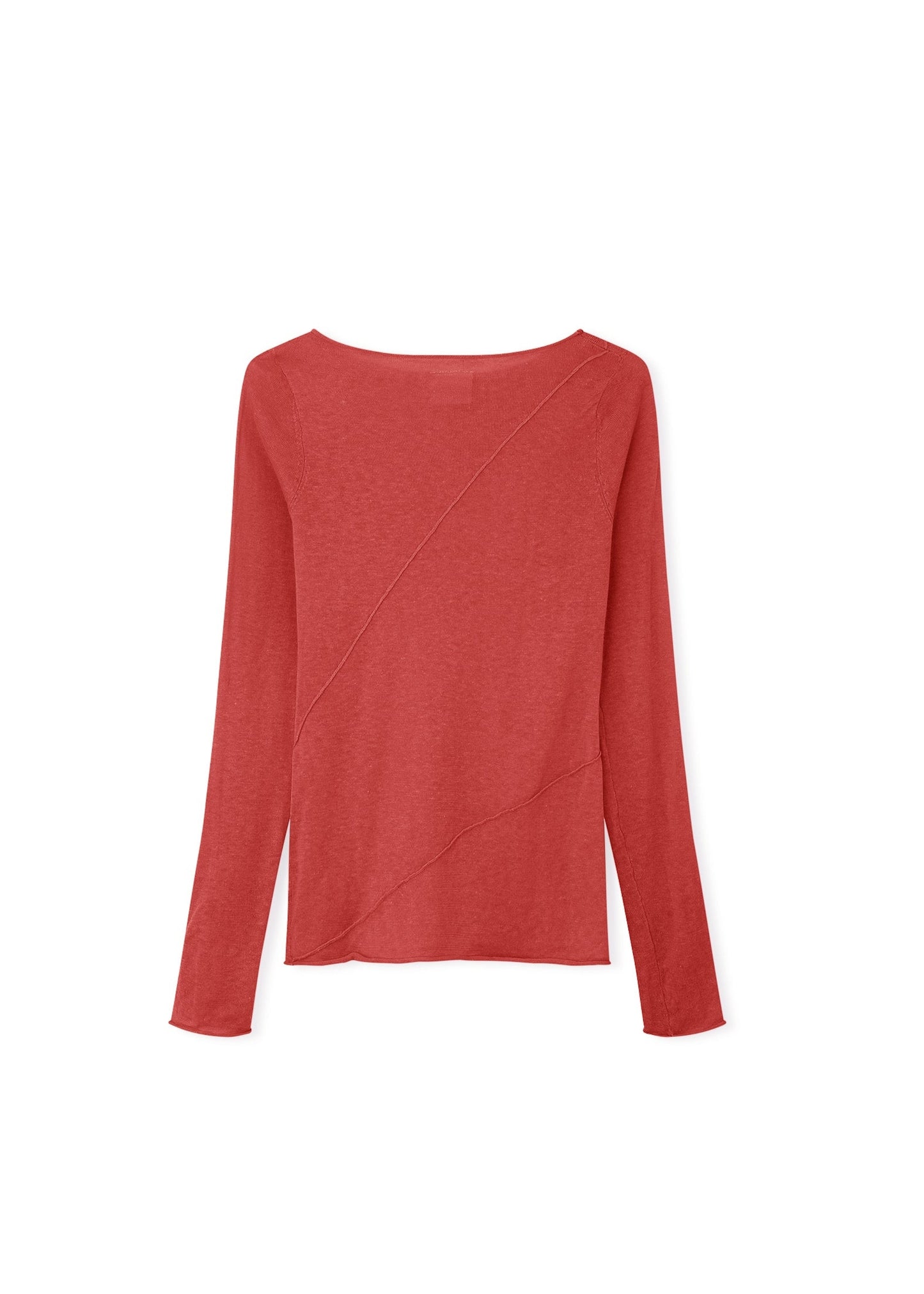 Panelled Knit Top - Red
