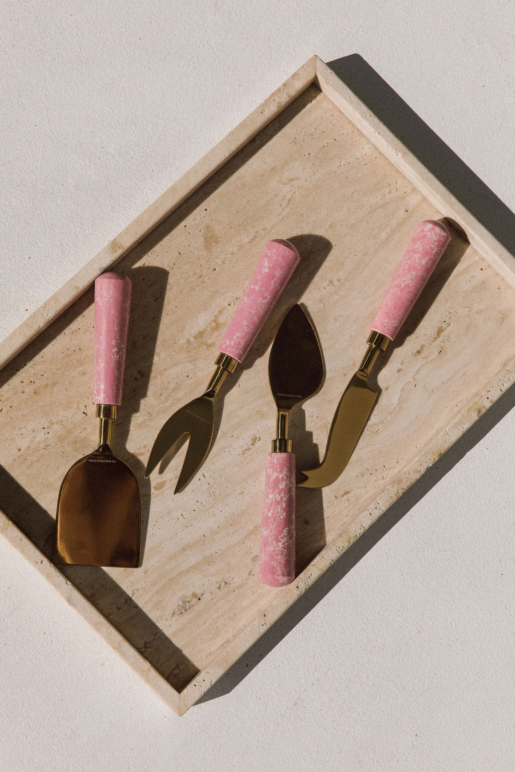 Pink Resin & Steel Cheese Tools