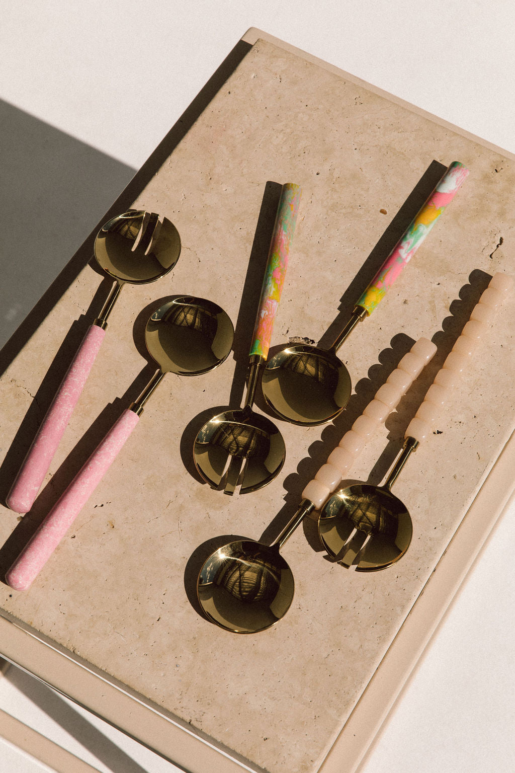 Beaded salad servers