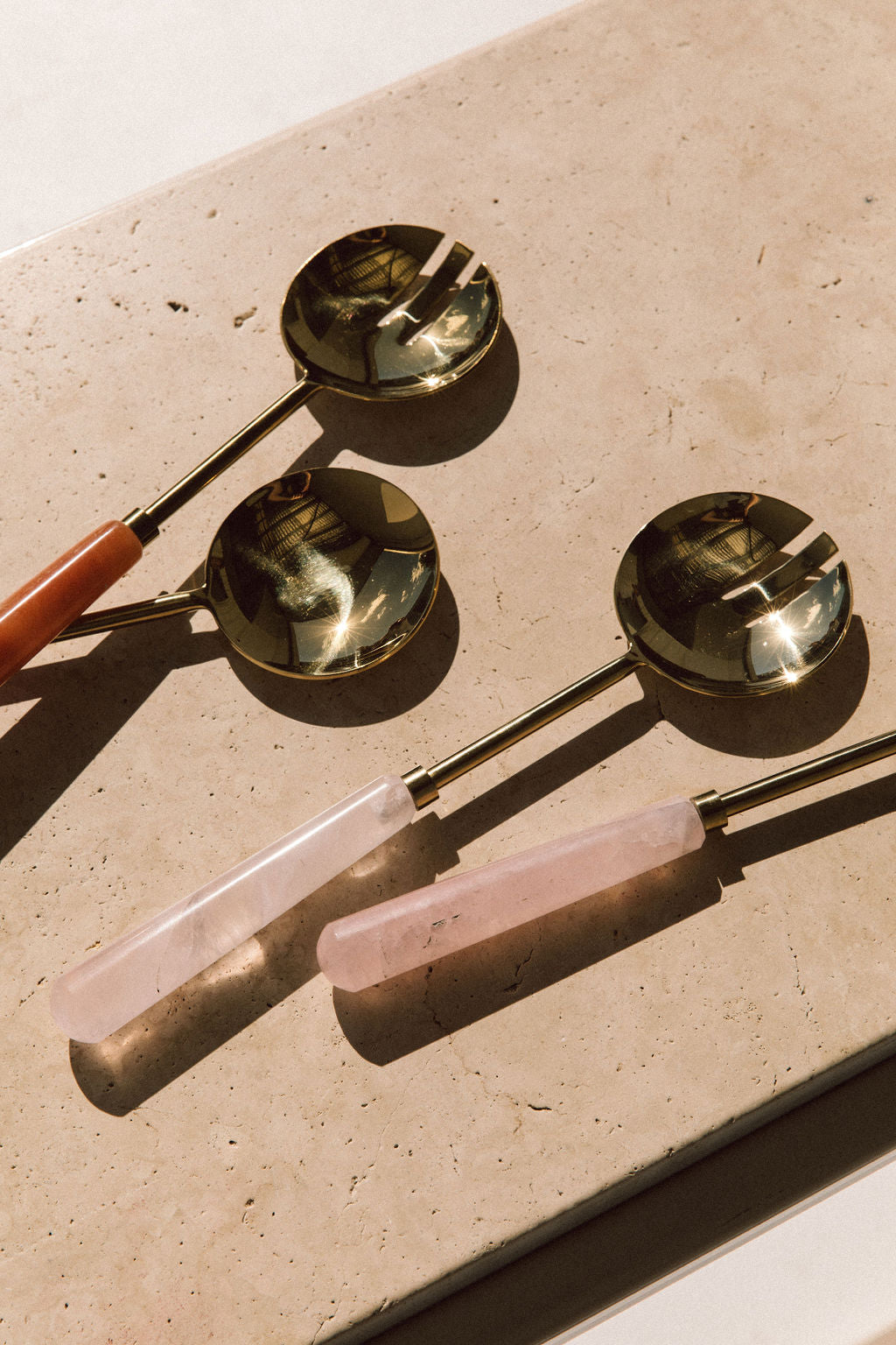 Rose Quartz salad servers