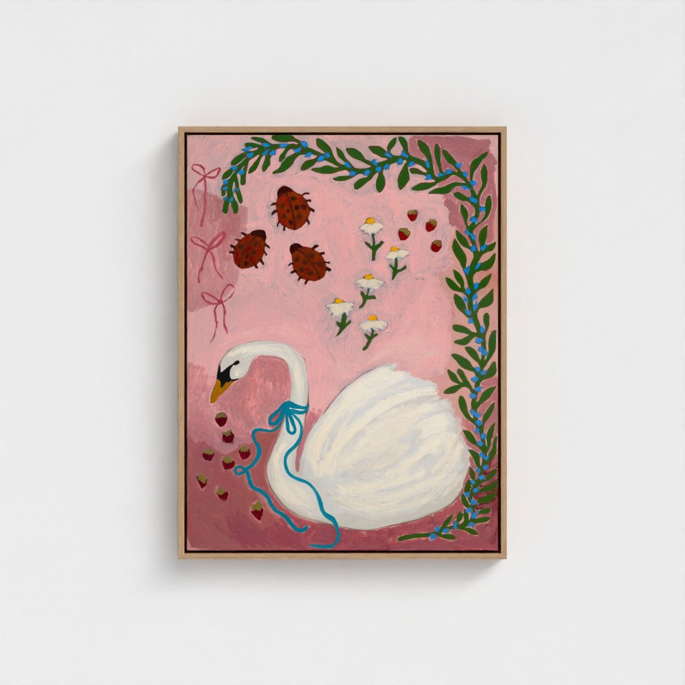 Sweetberry Swan on Canvas
