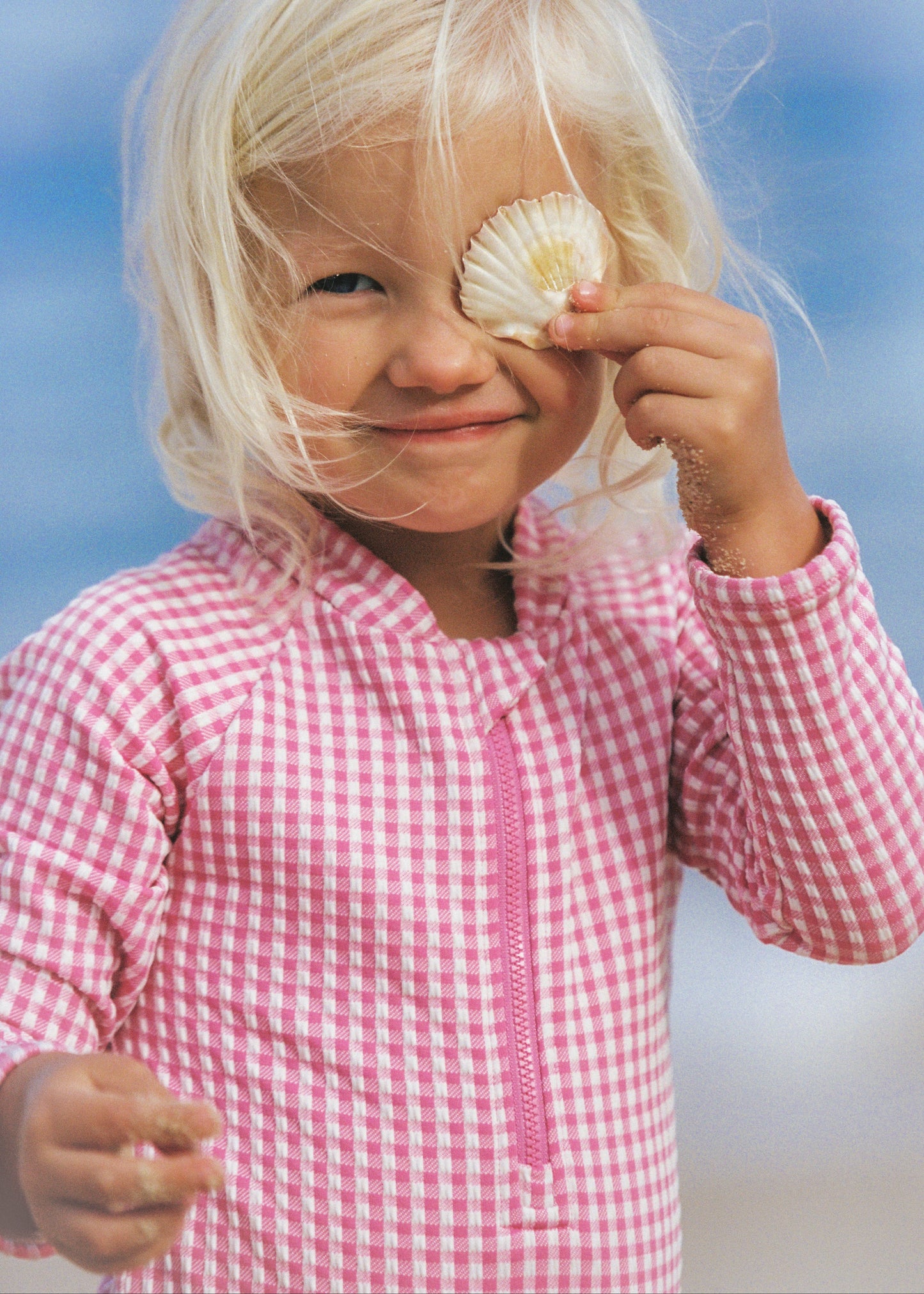 Letty Long Sleeve One Piece - Strawberry Gingham