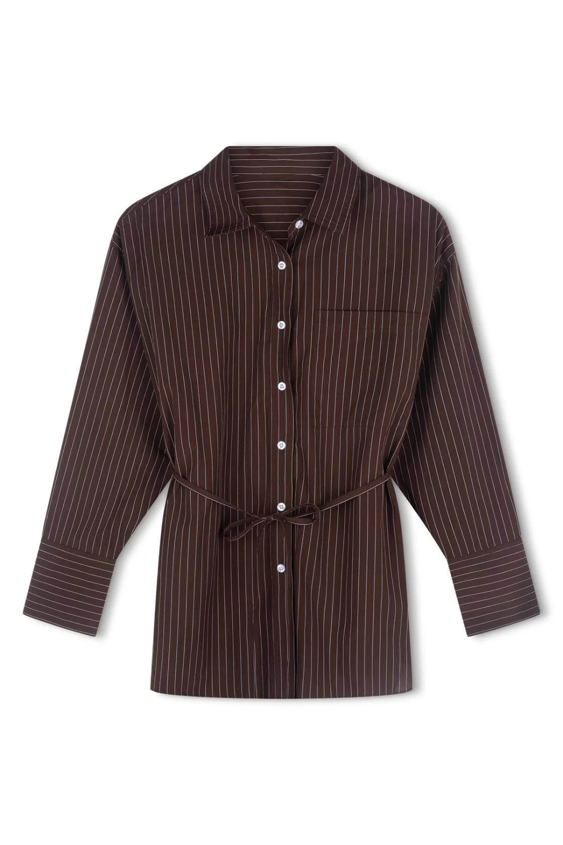 Rae Shirt - Espresso Stripe