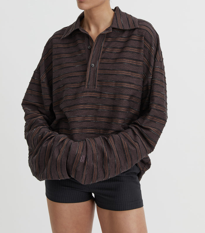 Wynn Polo Top - Burgundy