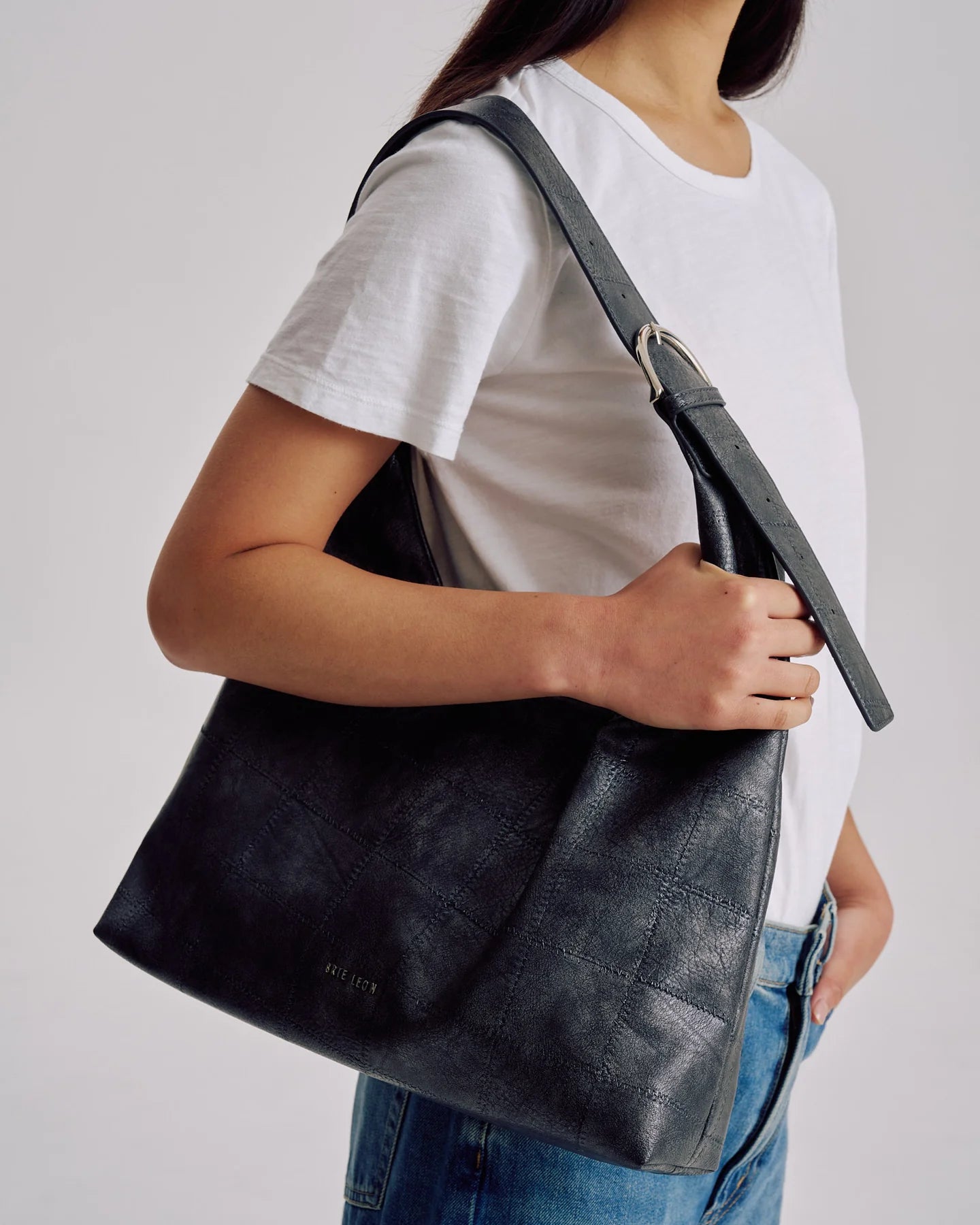 Anya Tote - Charcoal Patchwork