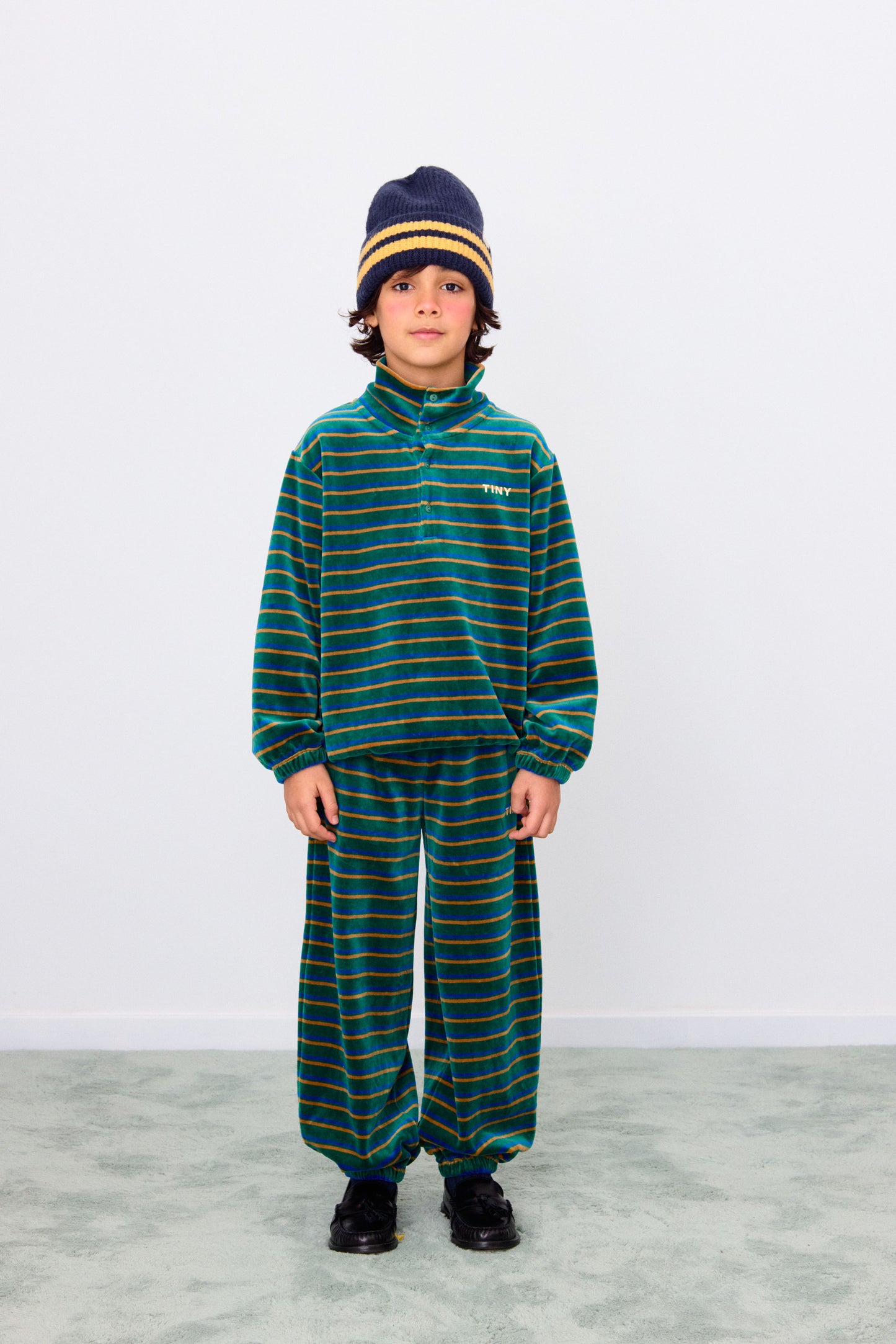 Duo Stripes Mockneck Sweatshirt - Dark Green