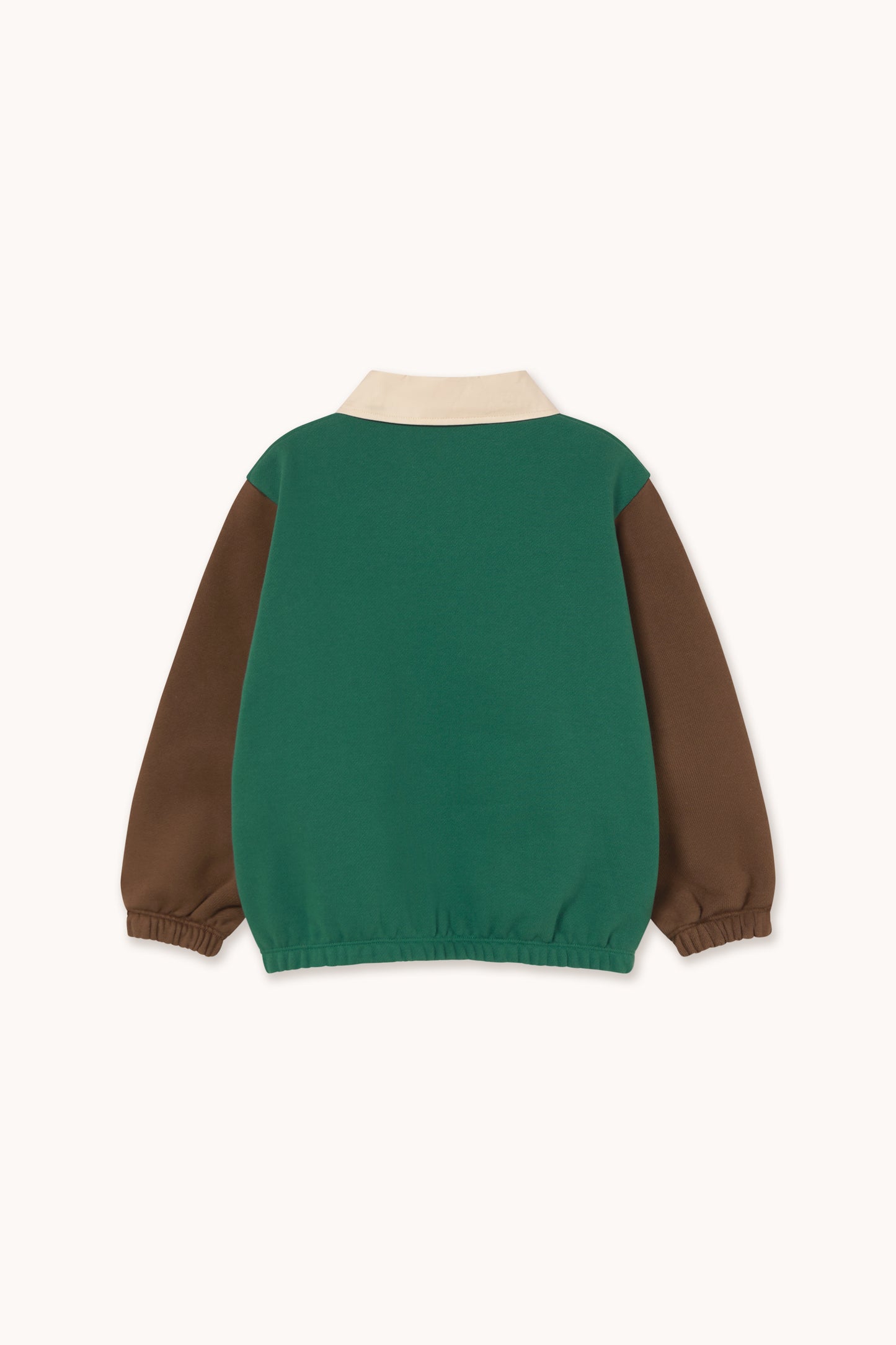 Colour Block Polo Sleeve Tee - Dark Green