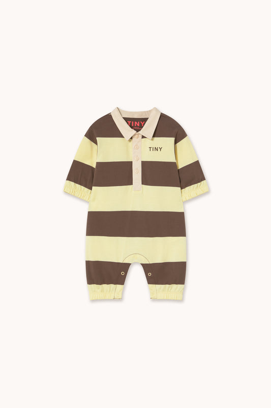 Stripes Polo One Piece - Dusty Yellow