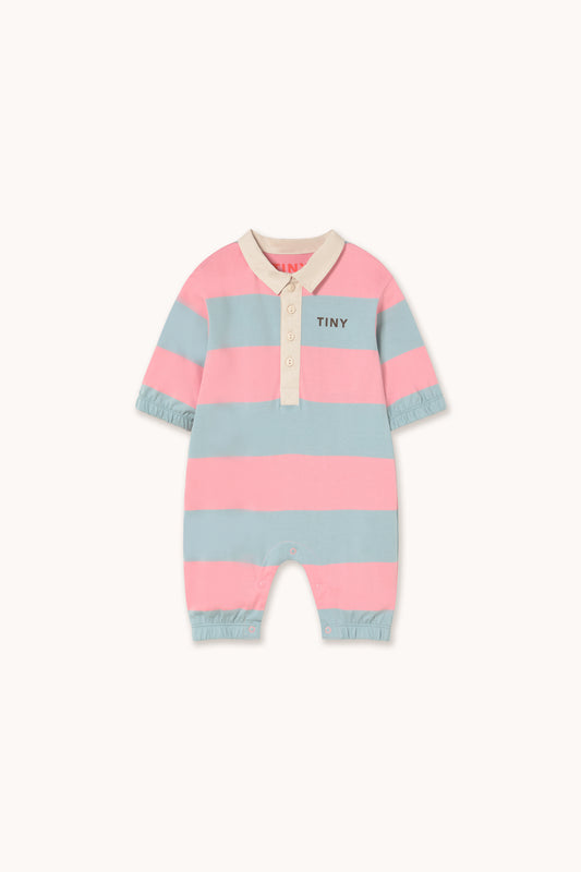Stripes Polo One Piece - Pink