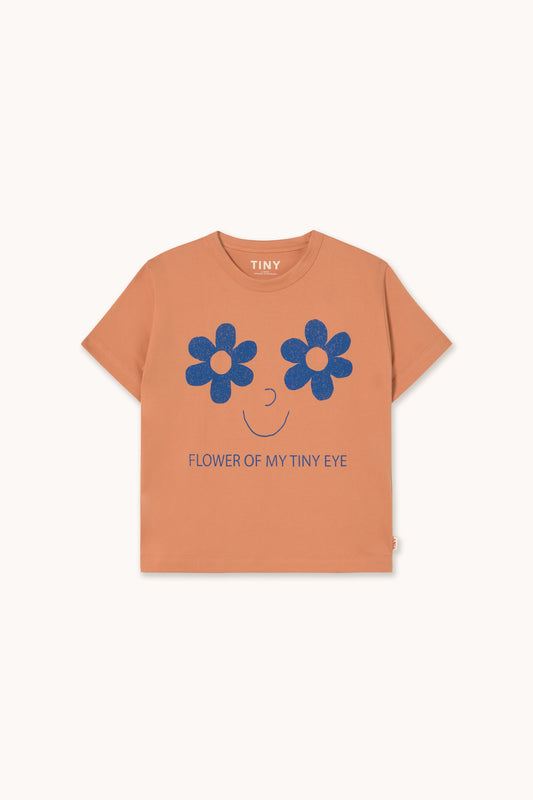 Flowers Eyes Graphic Tee - Light Rust