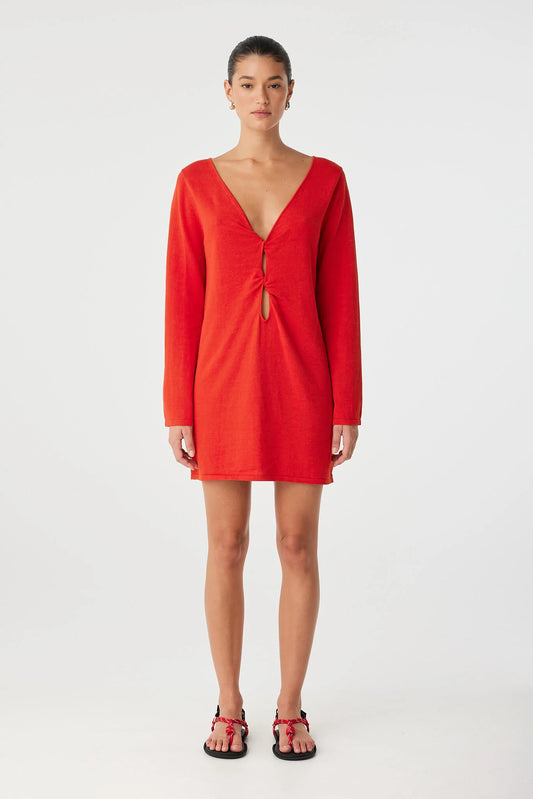 Paloma Reversible Dress - Cherry Red