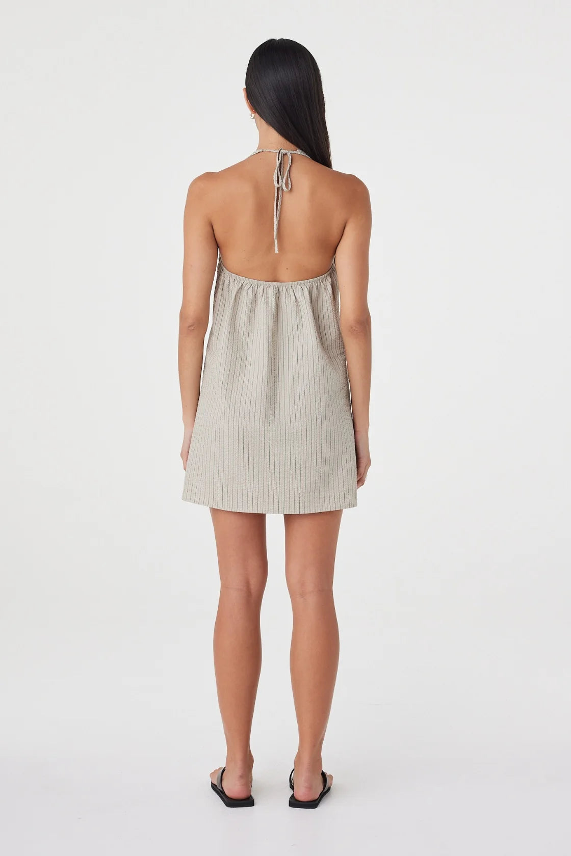 Joni Mini Dress - Taupe Stripe