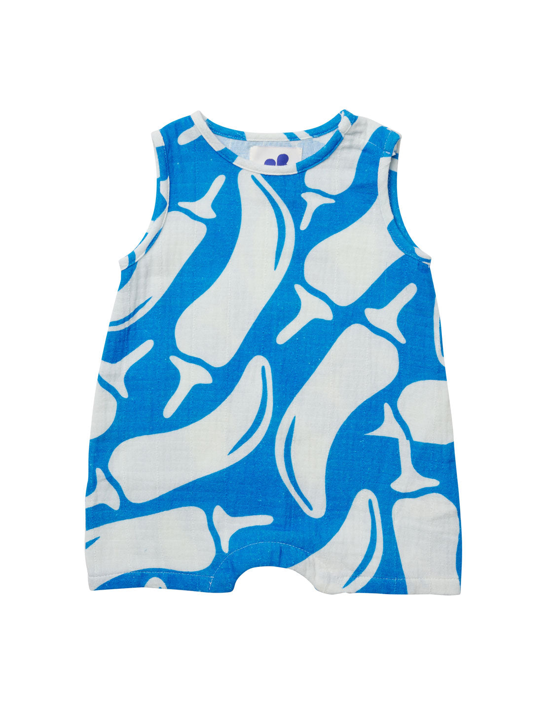 Textured Cotton Onesie - Azul