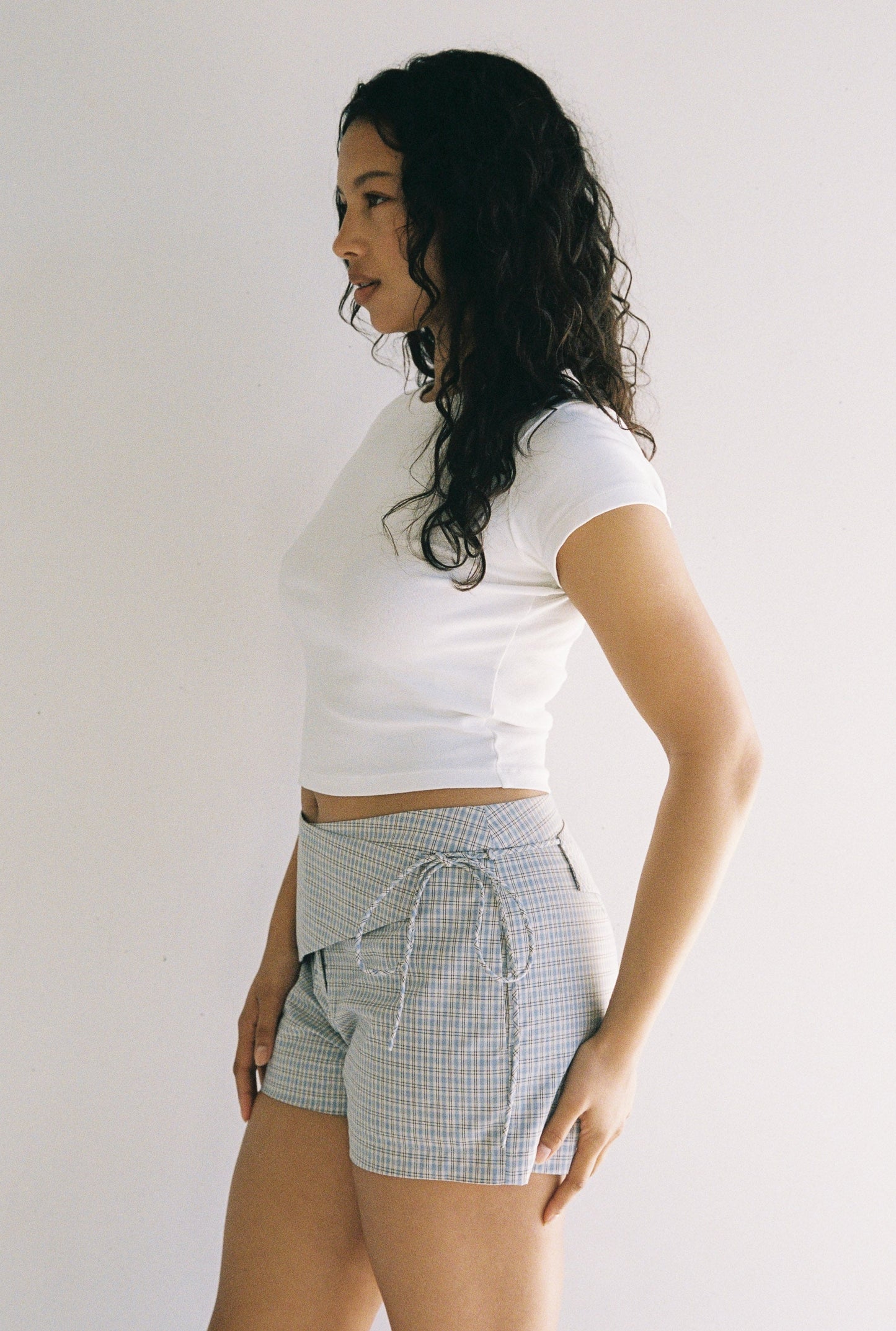 Madison Tailored Short - Blue Check