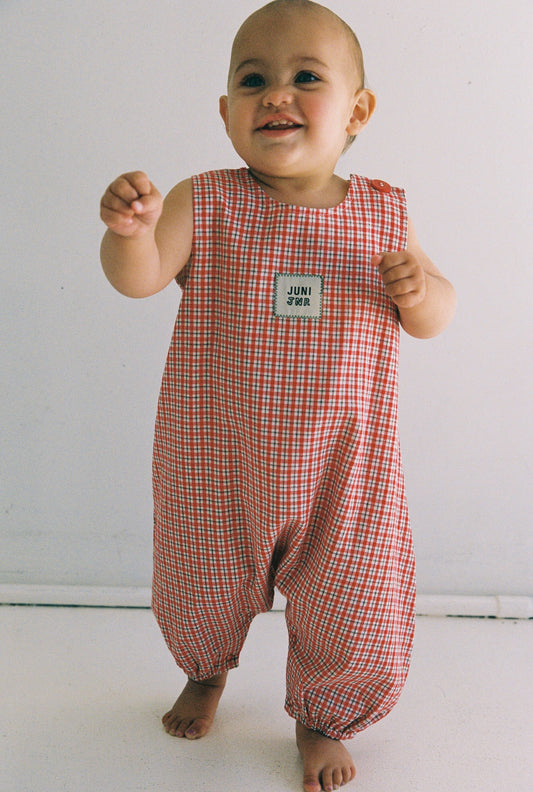 Avery Romper - Red Check