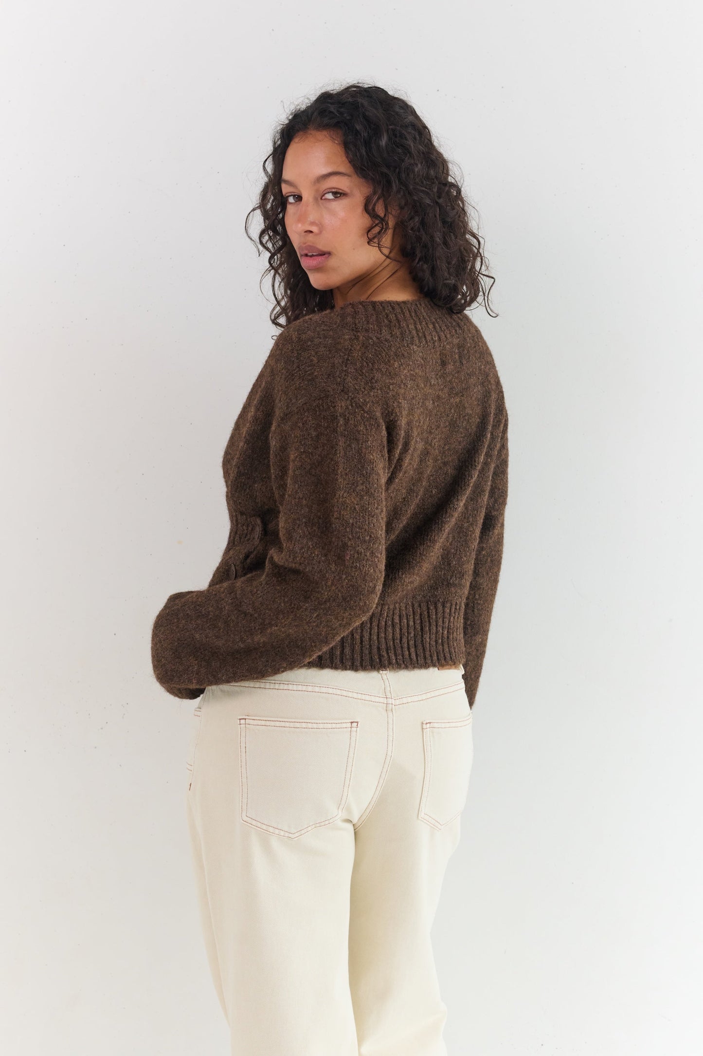 Serena Wrap Cardigan - Brunette