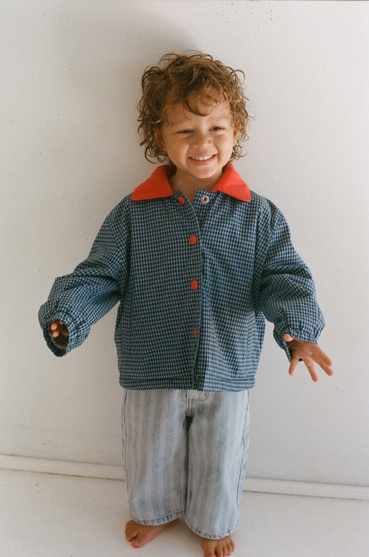 Sammy Padded Bomber - Blue Check