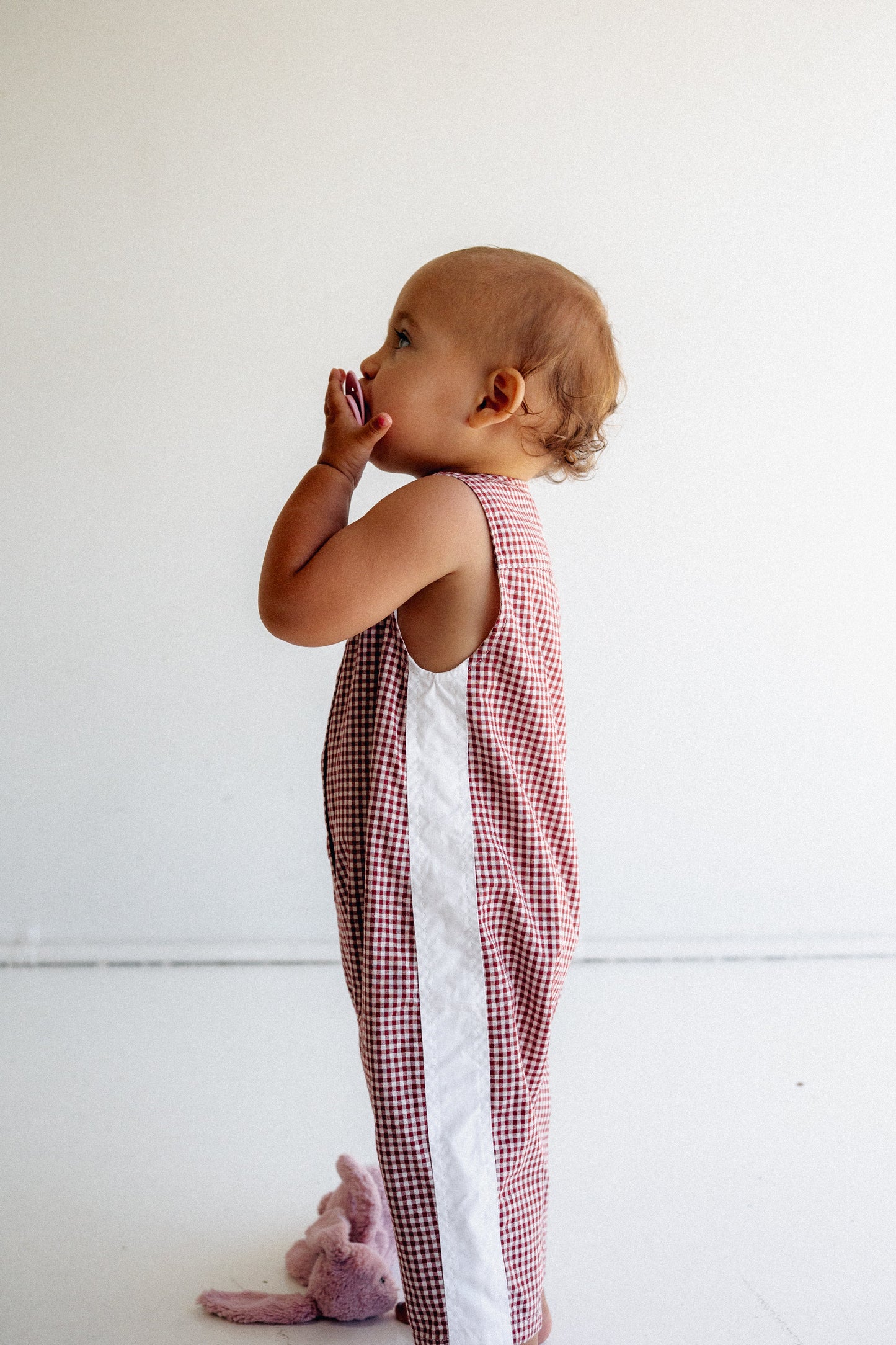 Joey Romper - Cinnamon Gingham
