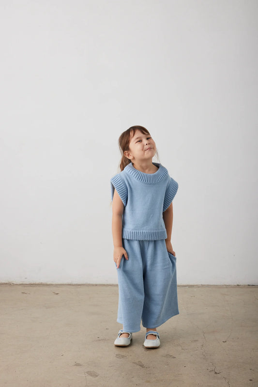 Marche Knit Vest 2 - Duck Egg