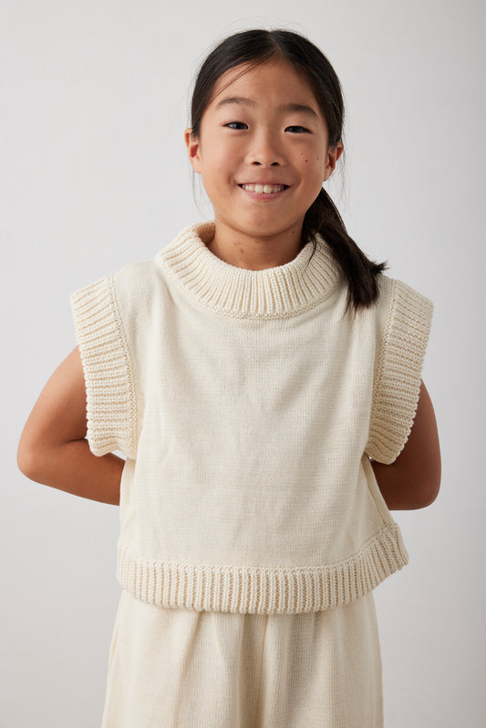 Marche Knit Vest 2 - Creme
