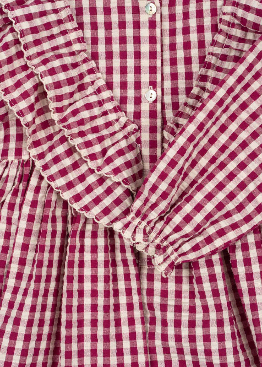 Kim Dress - Sangria/Butter Check