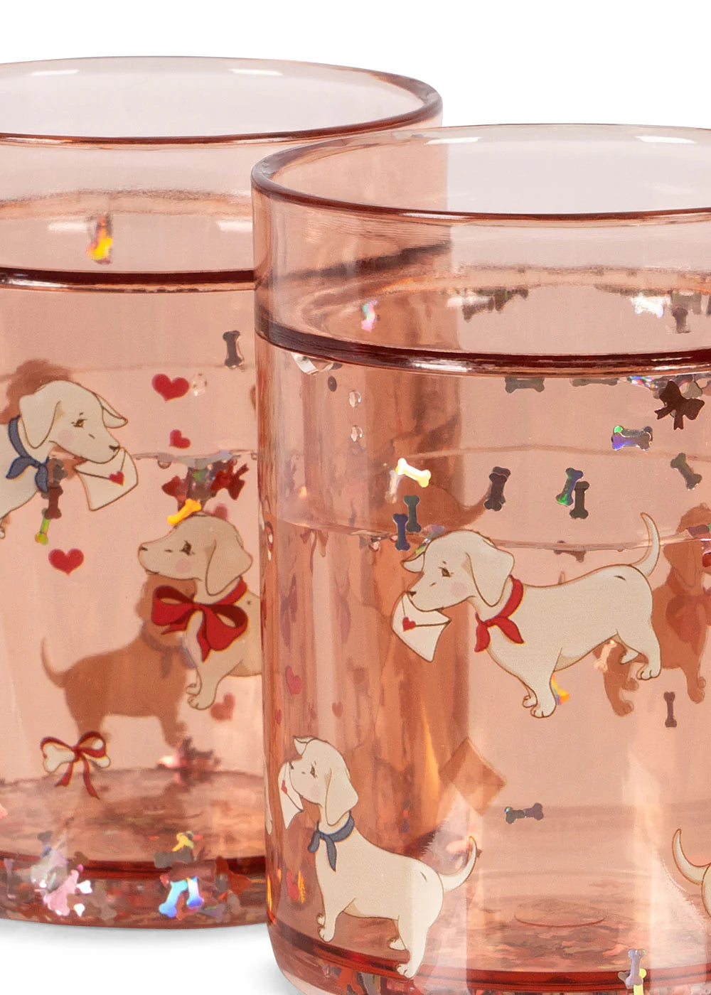 2 Pack Glitter Cups - Woof Letter Rose