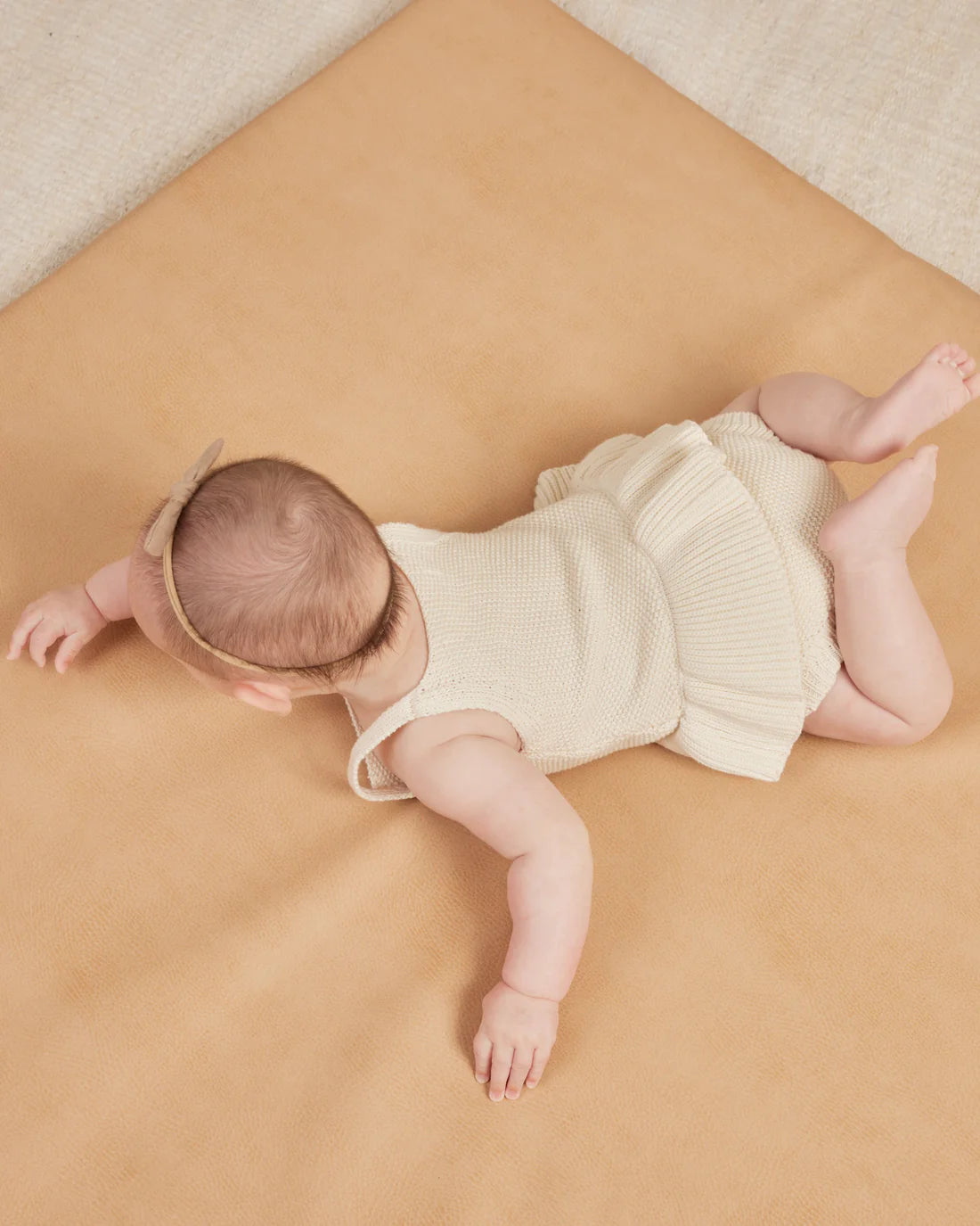 Knit Ruffle Romper - Natural