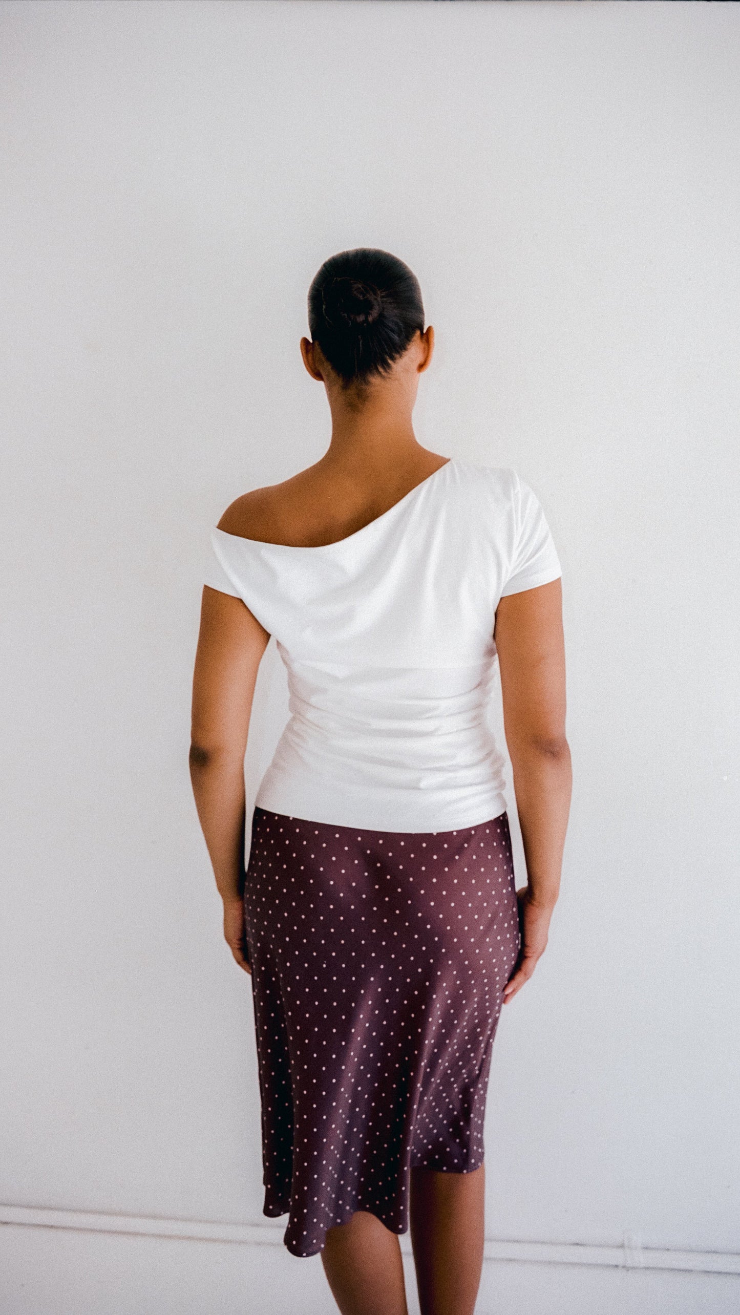 Mabel Bias Skirt - Cocoa Polka