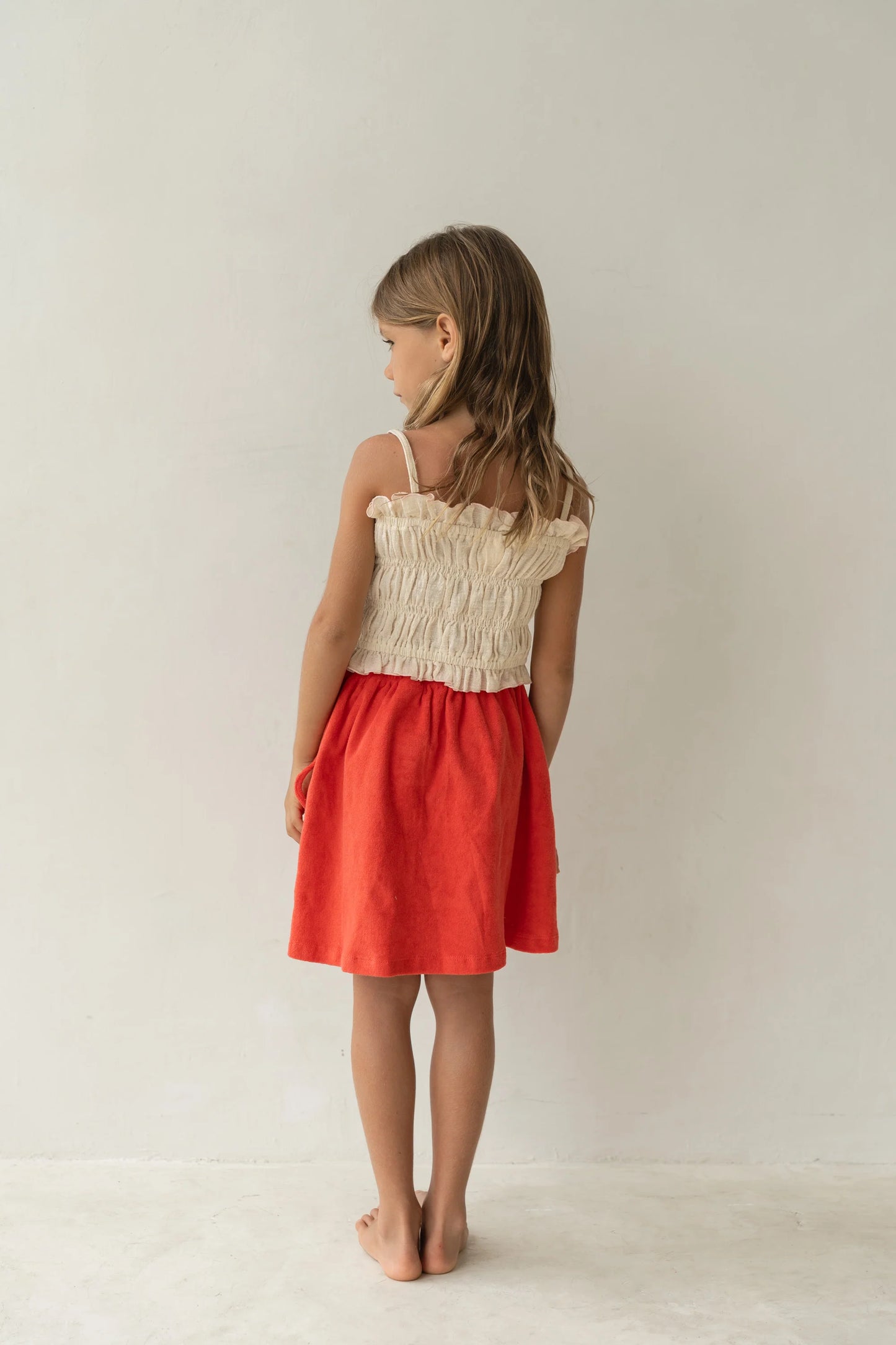 Shirred Crop - Ecru