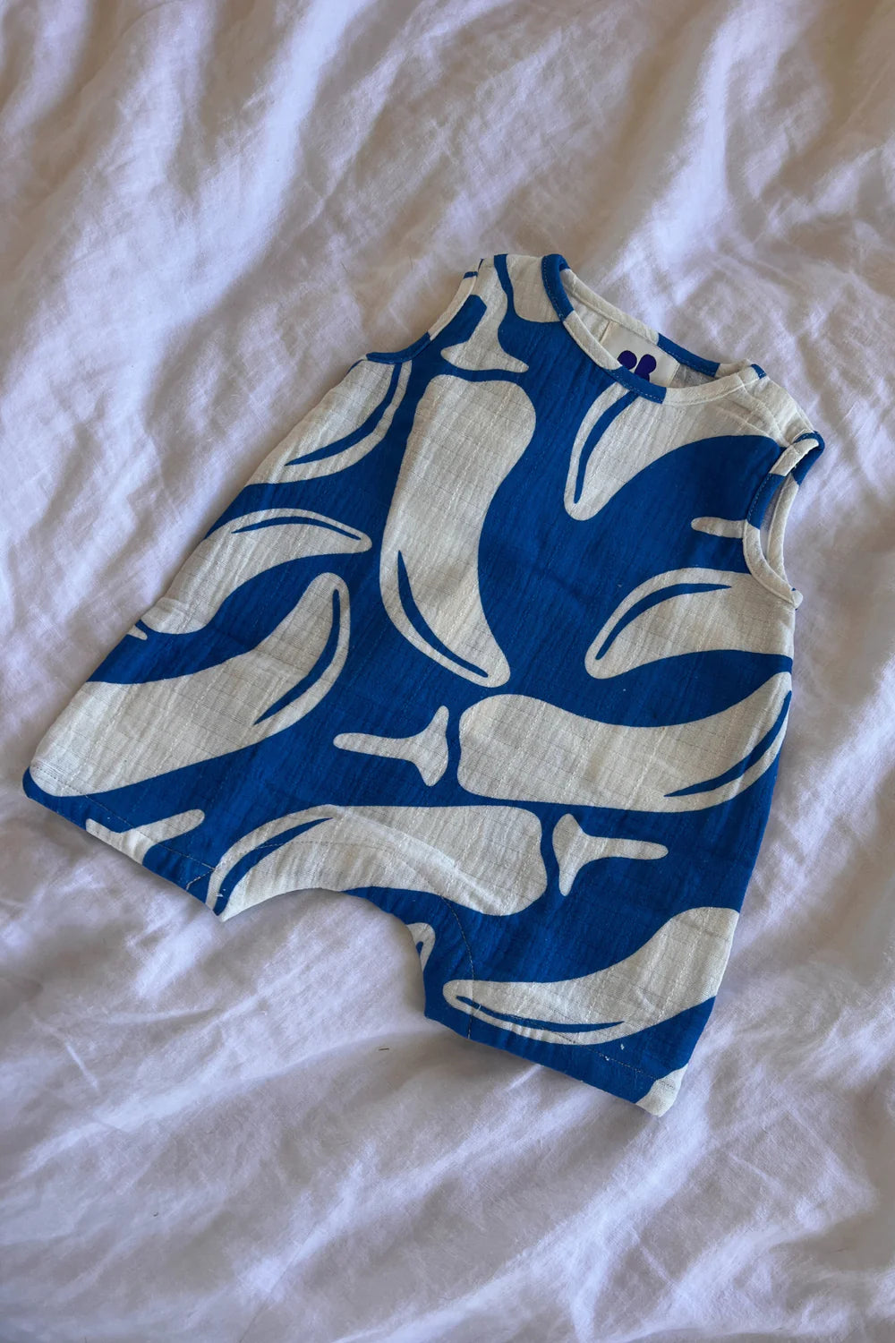 Textured Cotton Onesie - Azul