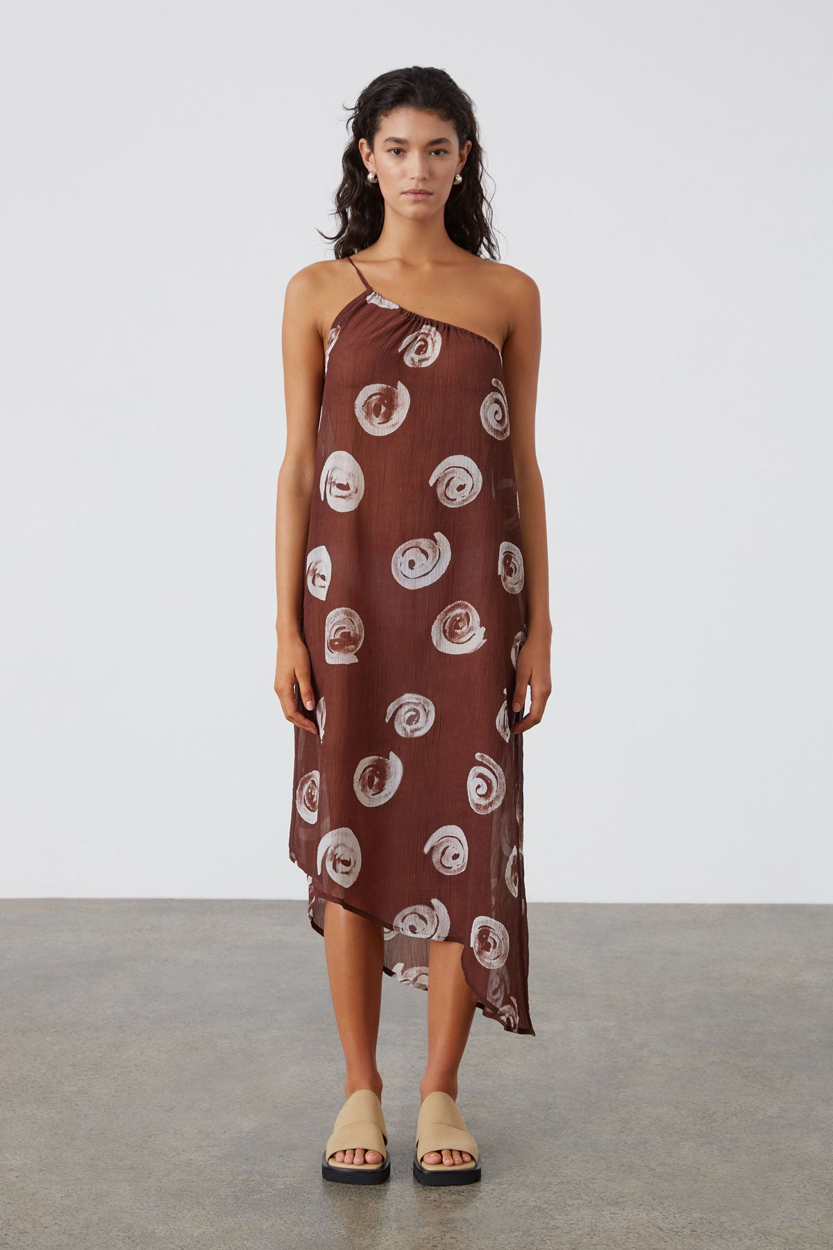 Cocoa Swirl Sheer Textured Dress – The Wholesome Store