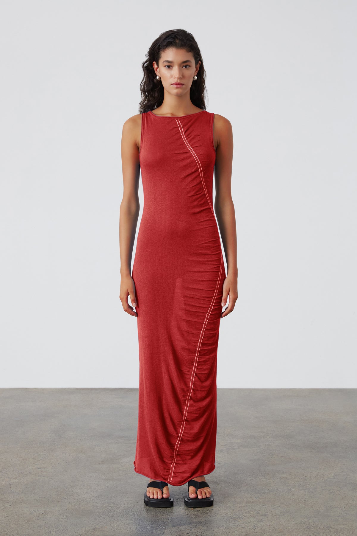 Red Contrast Knit Dress- Red – The Wholesome Store
