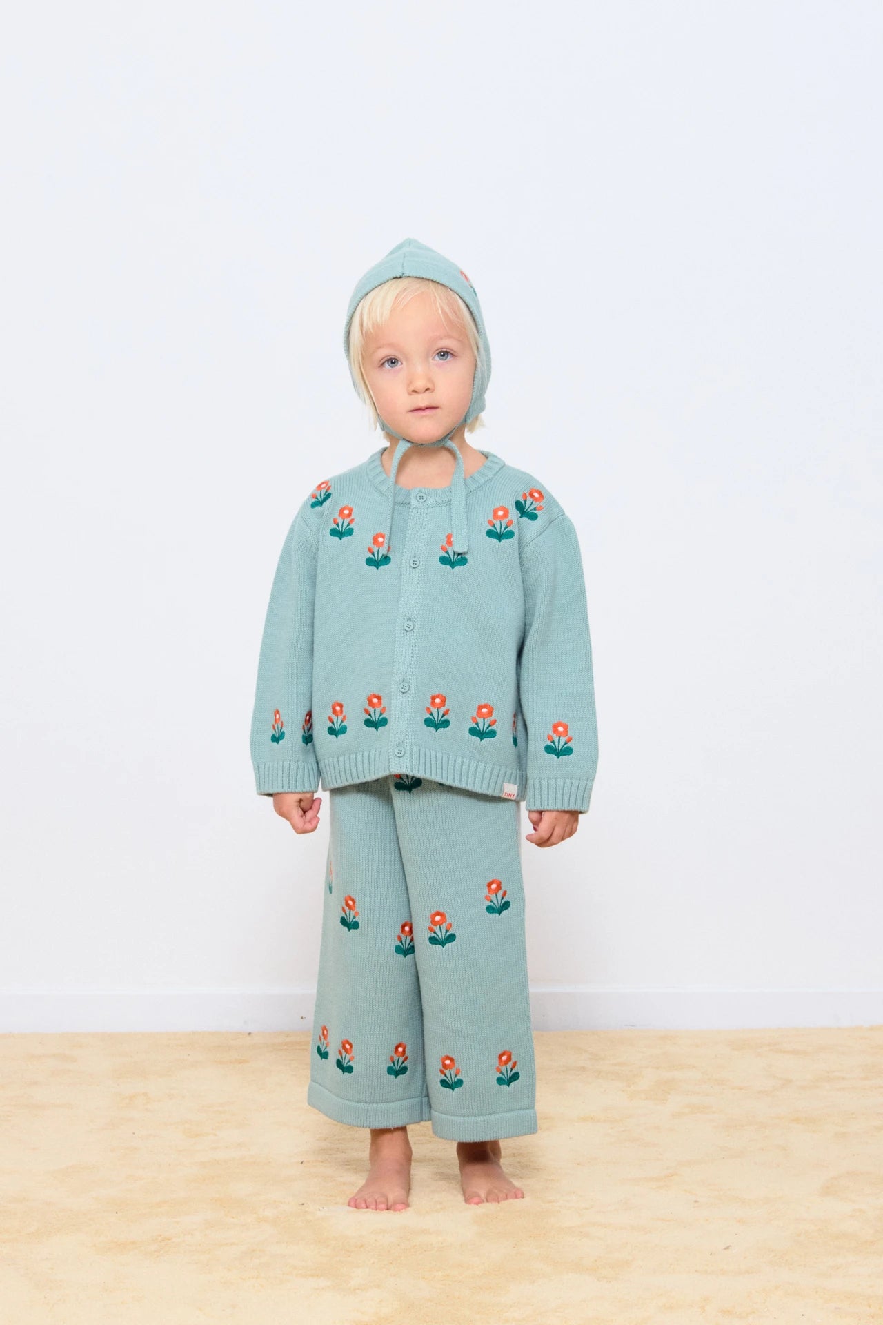 Flowers Baby Cardigan - Sage