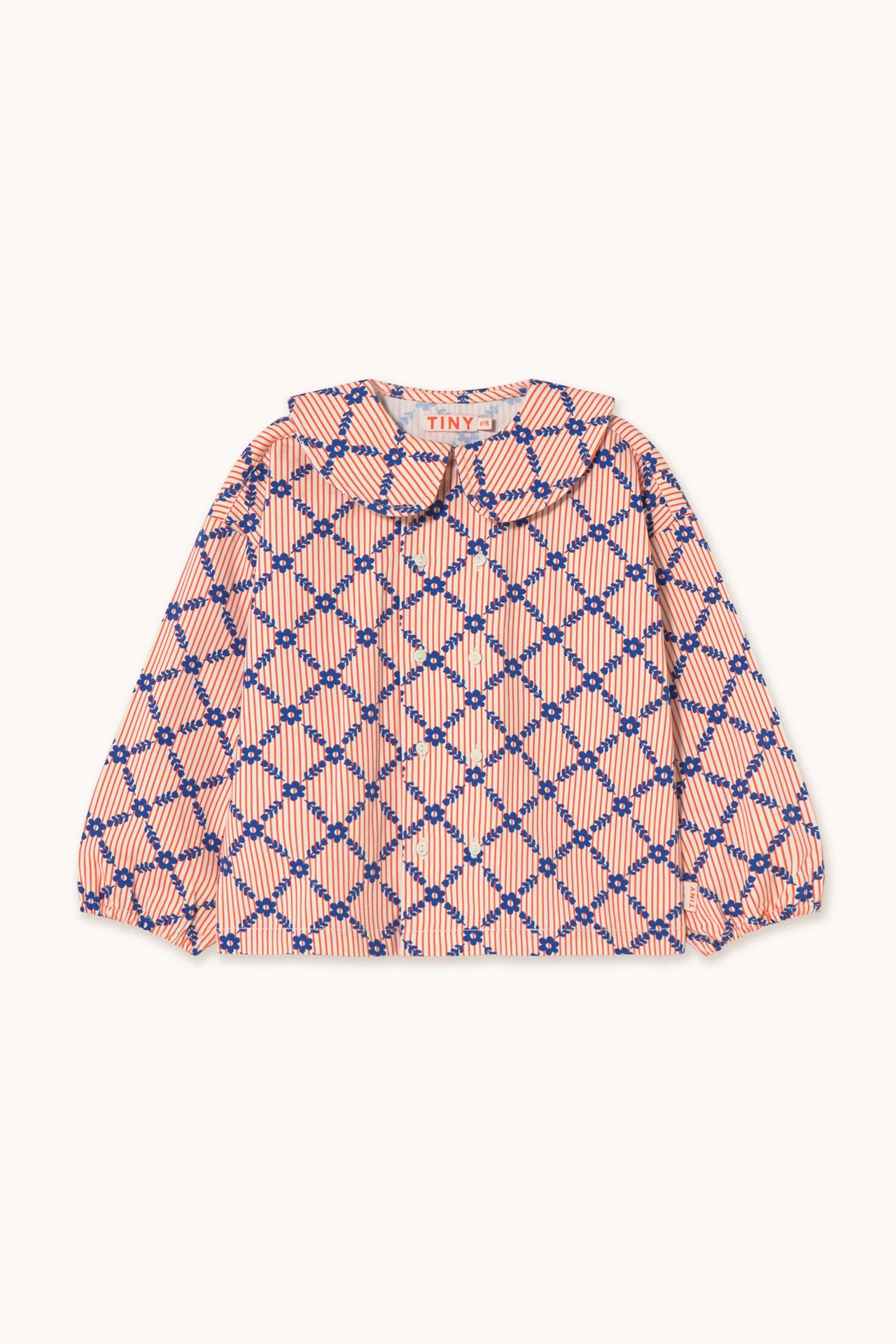 Flower Grid Shirt - Light Cream