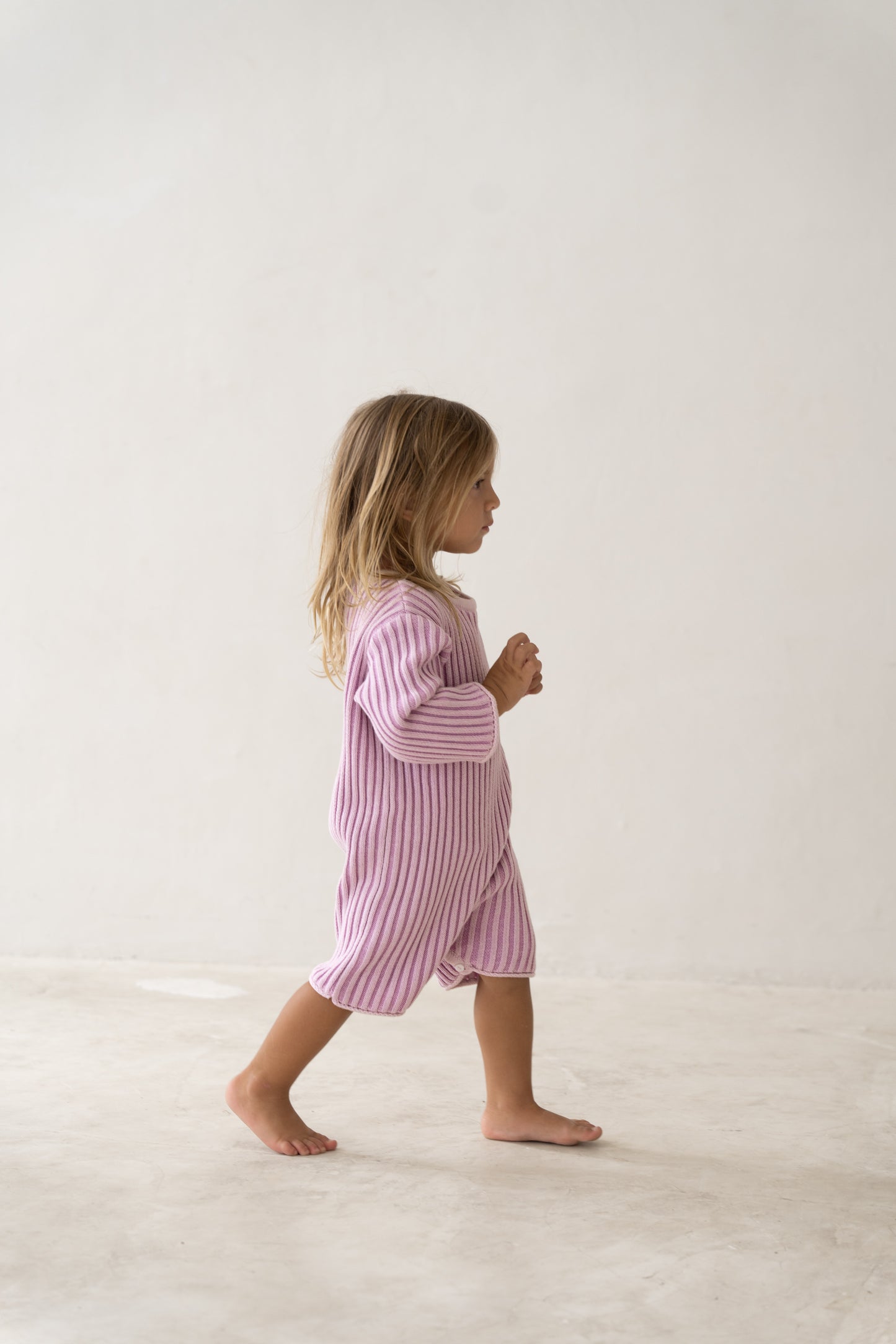 Essential Knit Romper - Mauve Stripe