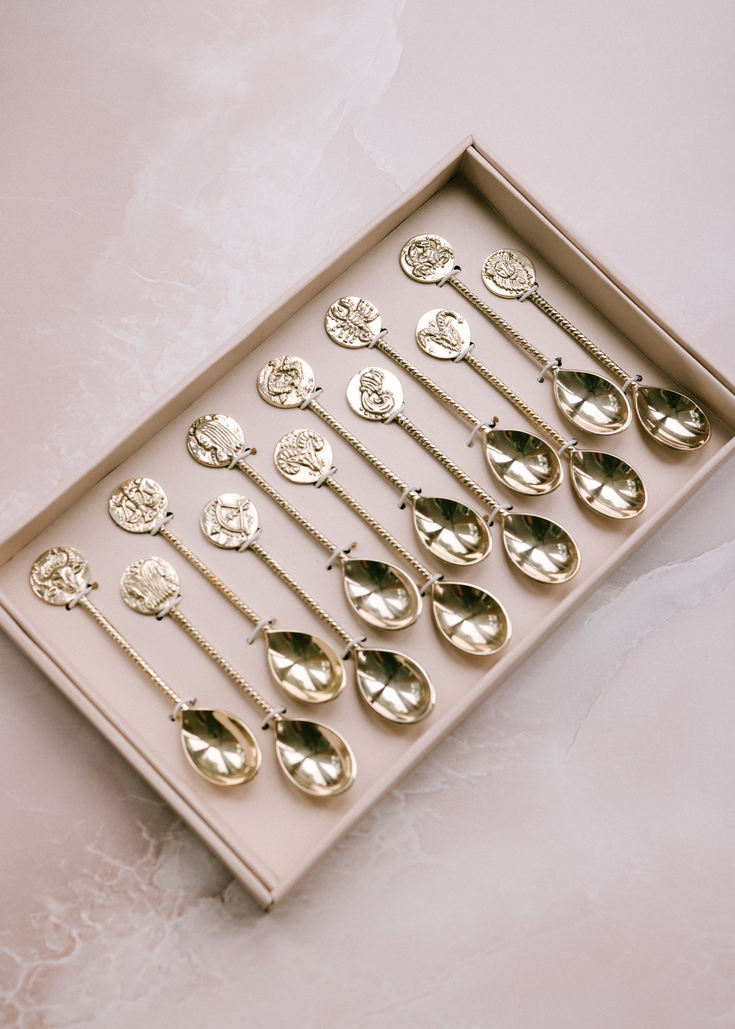 12PC Dessert Spoon Zodiac Collection
