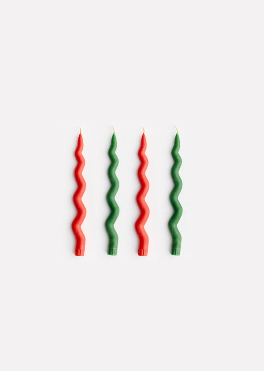 Wavy Taper Candle Set - All I Want for Christmas