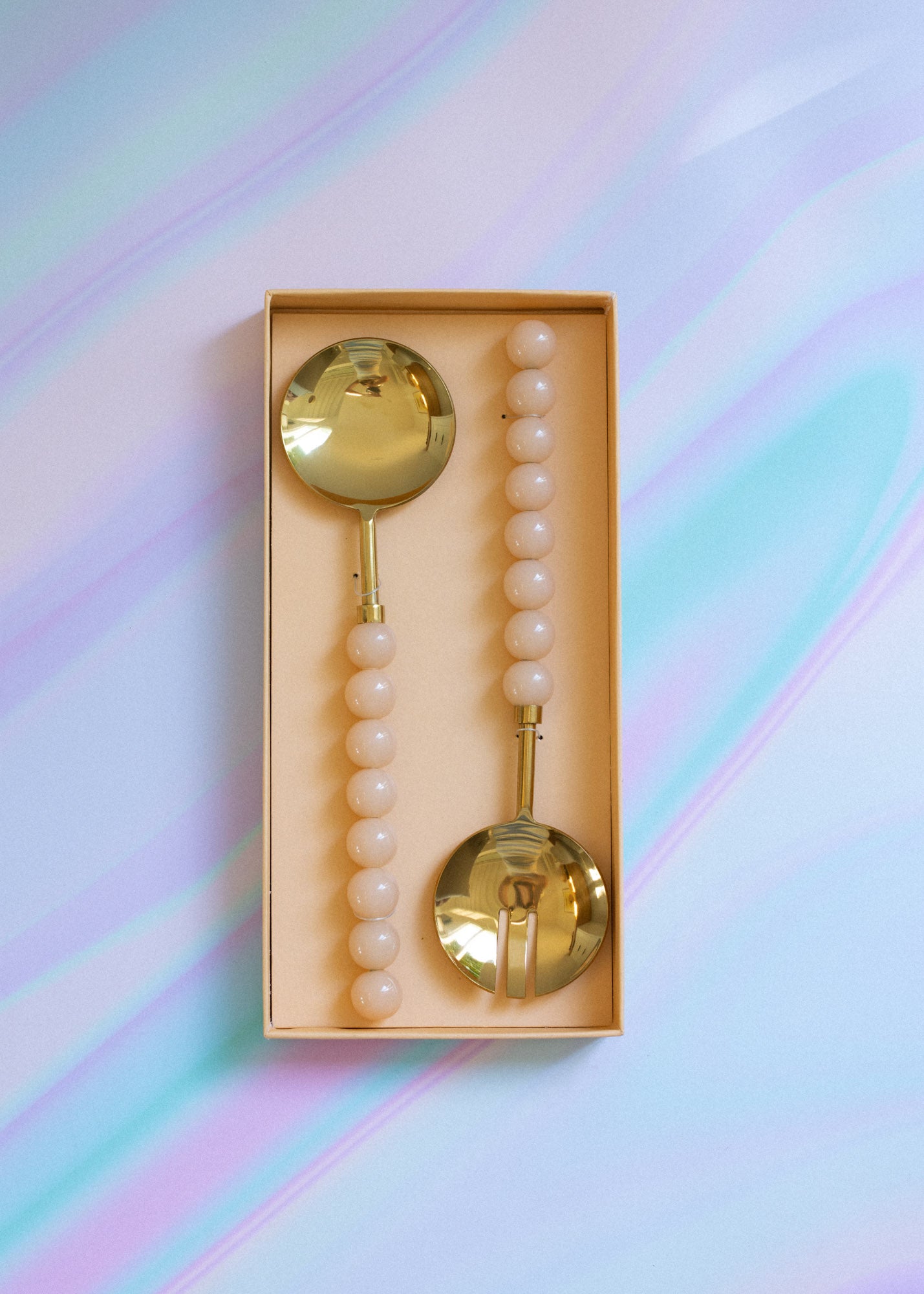 Bubble handle salad servers