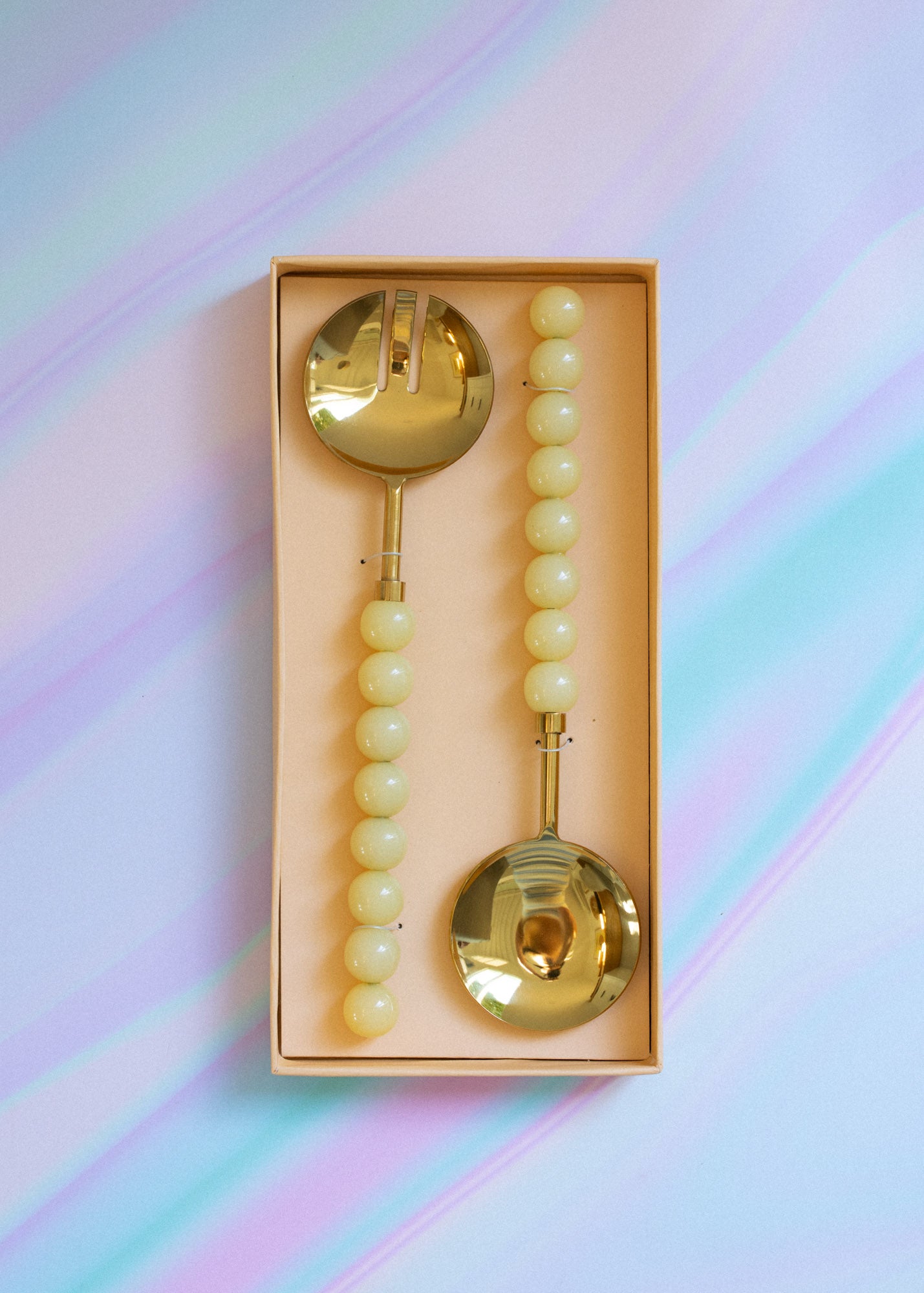 Bubble handle salad servers