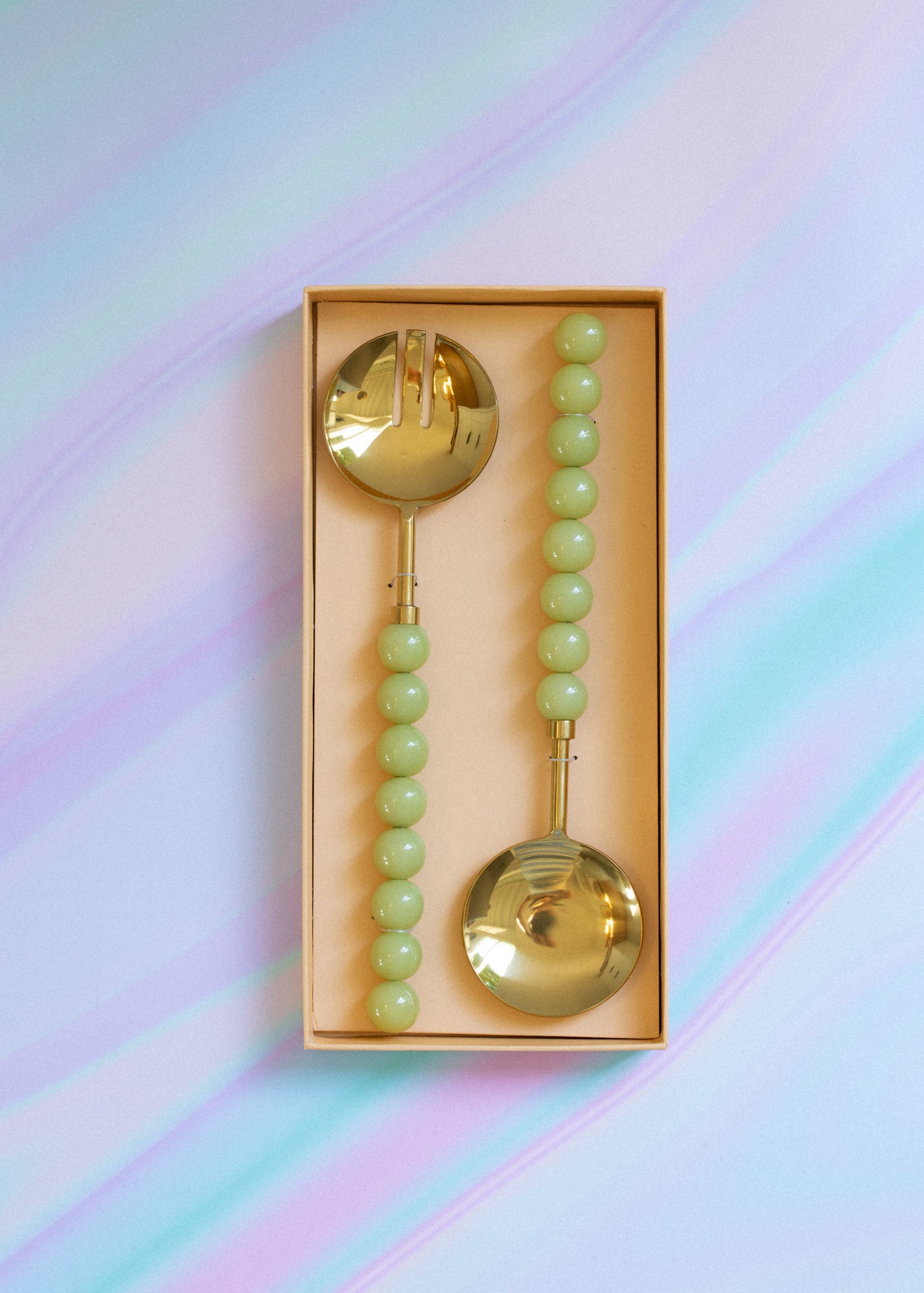 Bubble handle salad servers