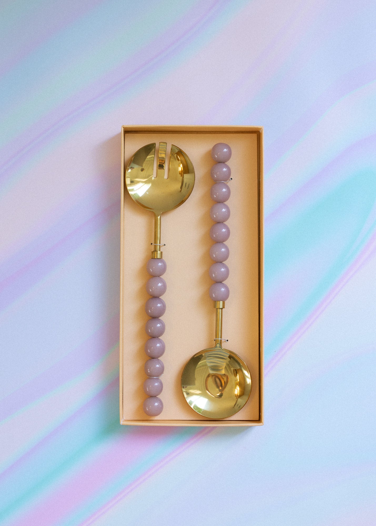 Bubble handle salad servers