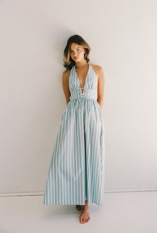 Lily Midi Dress - Blue Stripe *PRE-ORDER