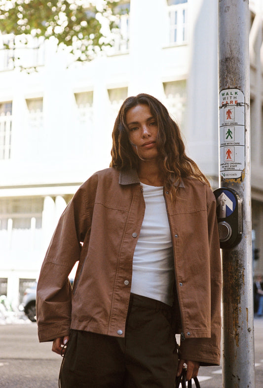 Addison Canvas Jacket - Camel