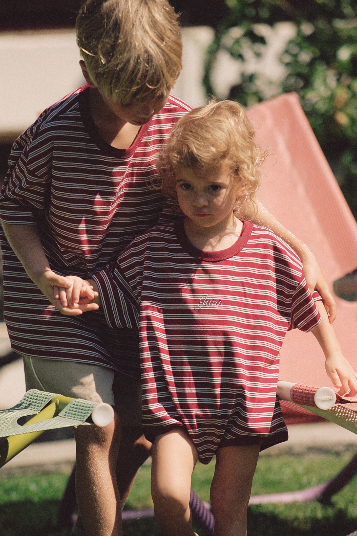 Riley T-Shirt Romper - Cherry Stripe