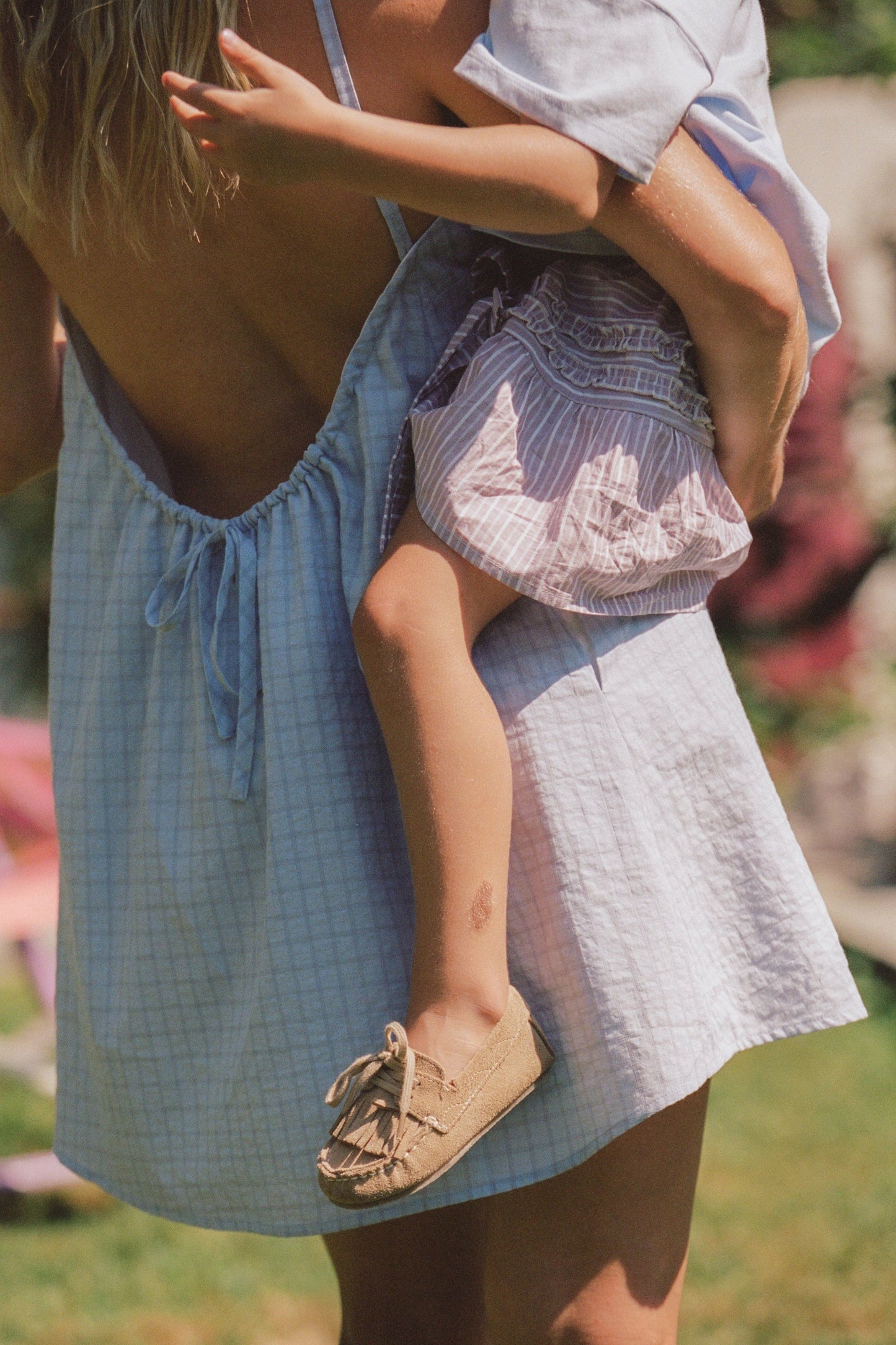 Corinne Mini Dress - Sky Check