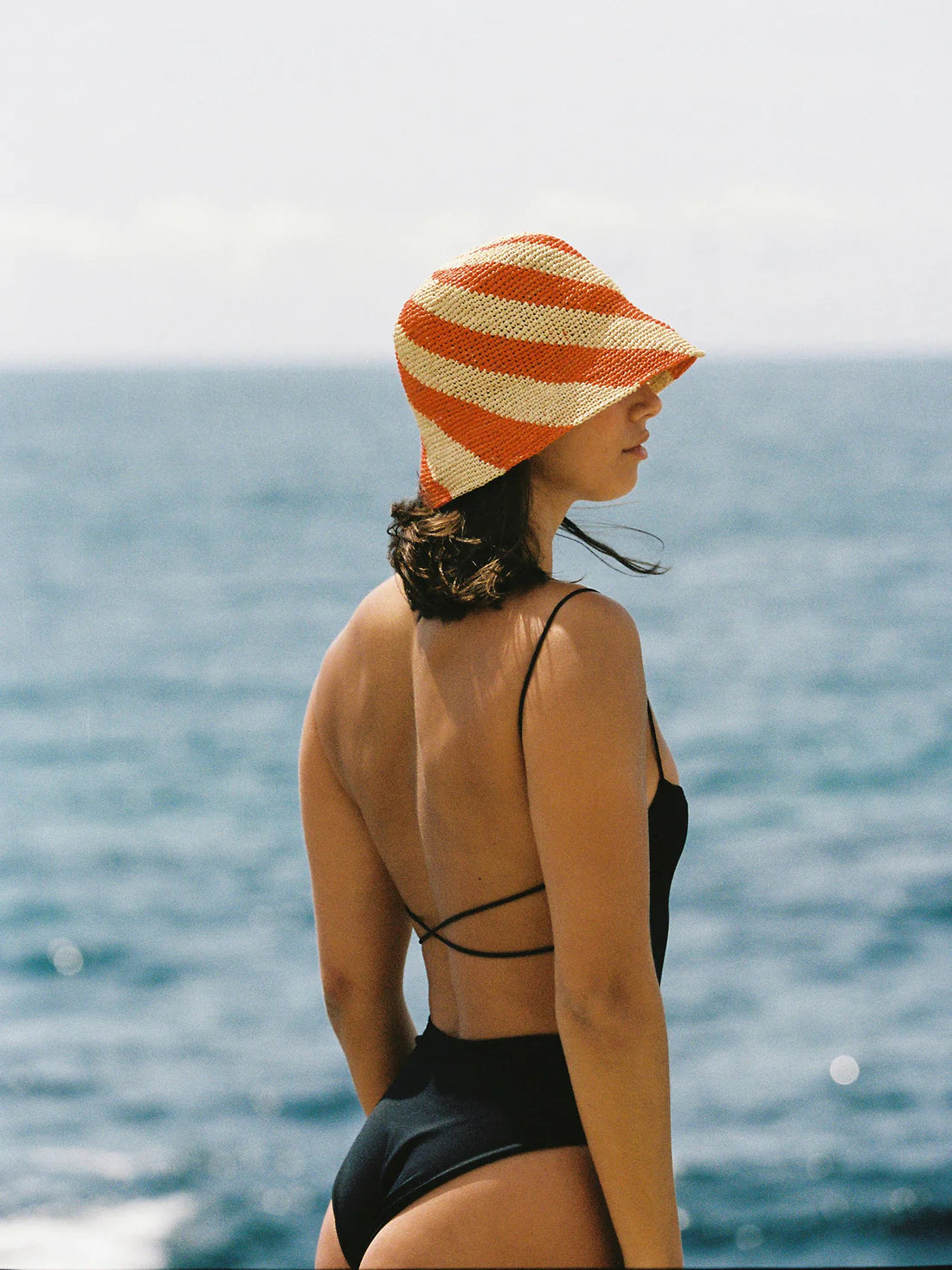 Cyla Bucket Hat - Orange & Natural