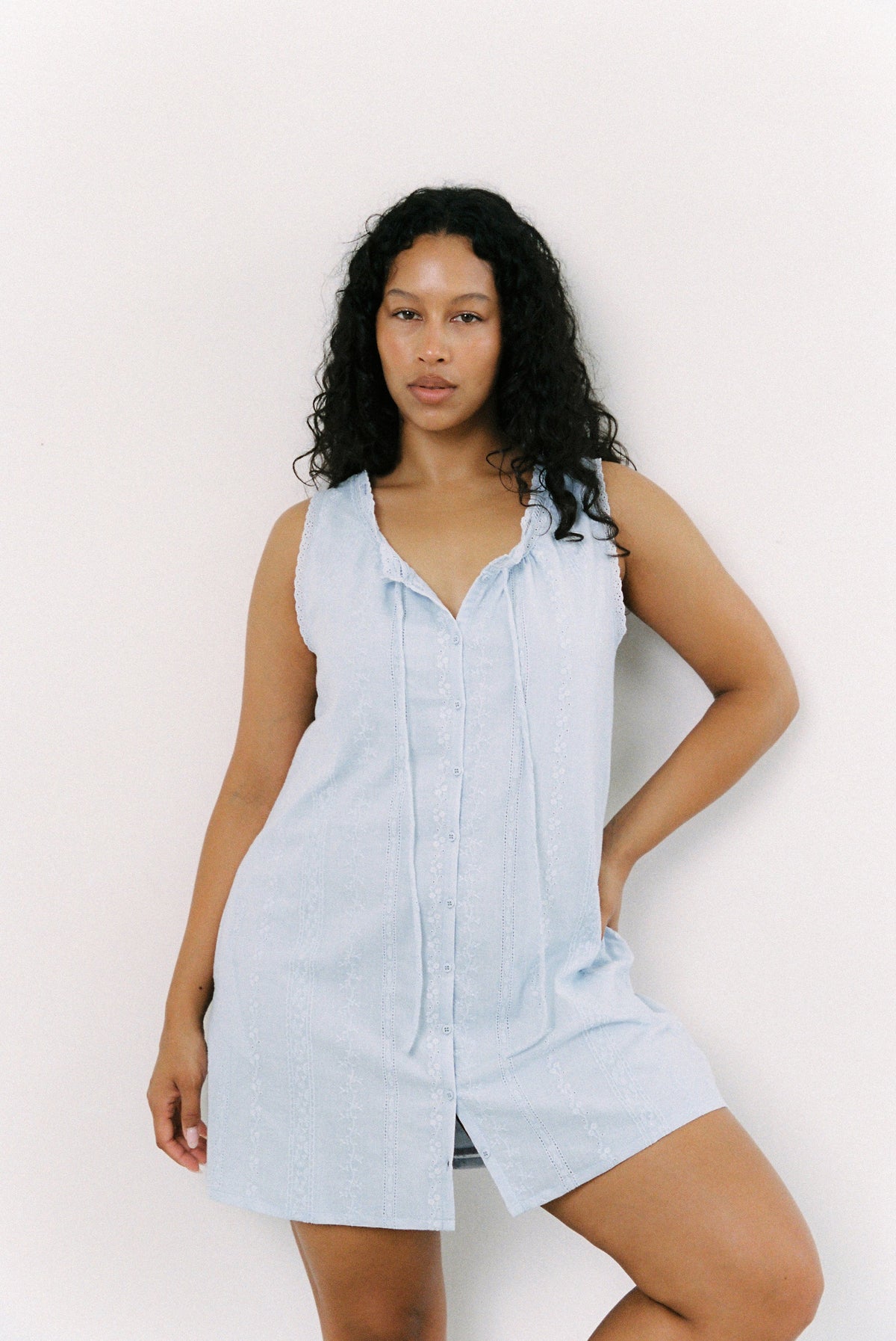 Martina Mini Dress - Stone Blue