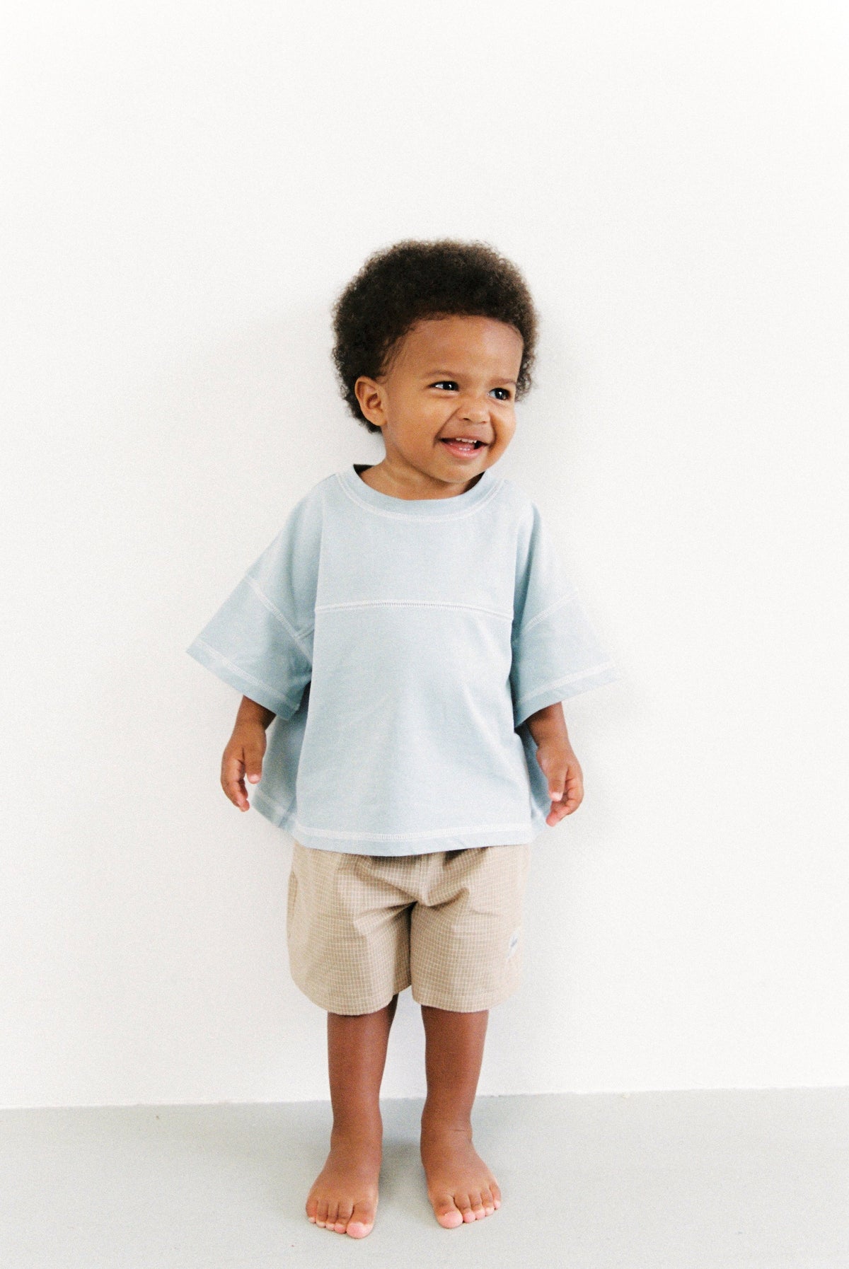 JNR Vivi Bermuda Short - Wheat Check