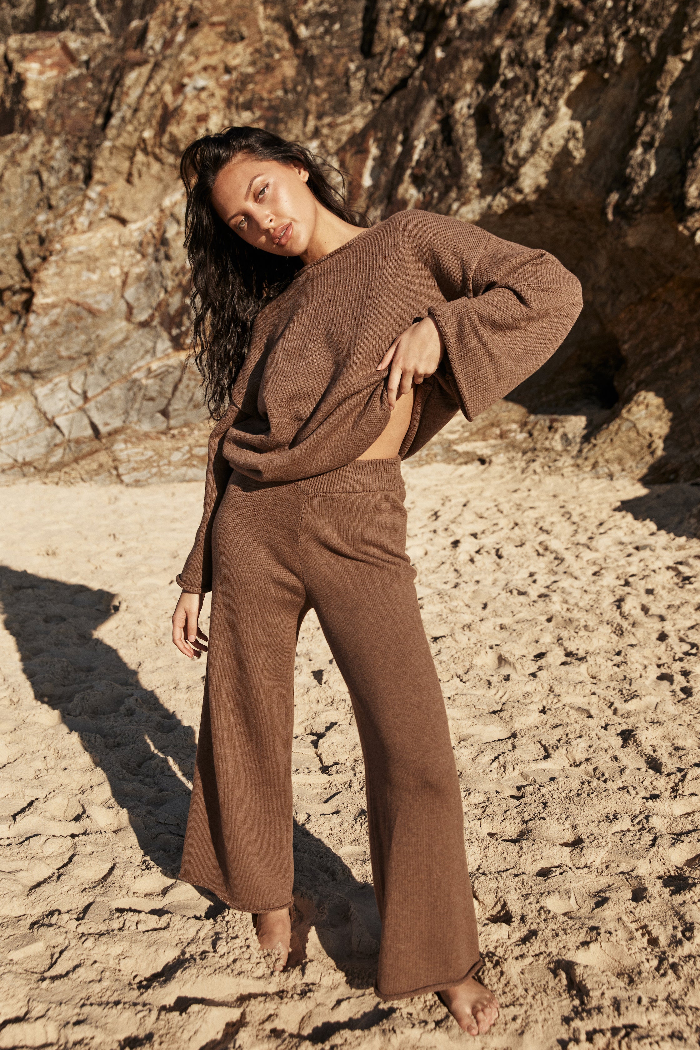 Relaxed Knit Pant - Mocha